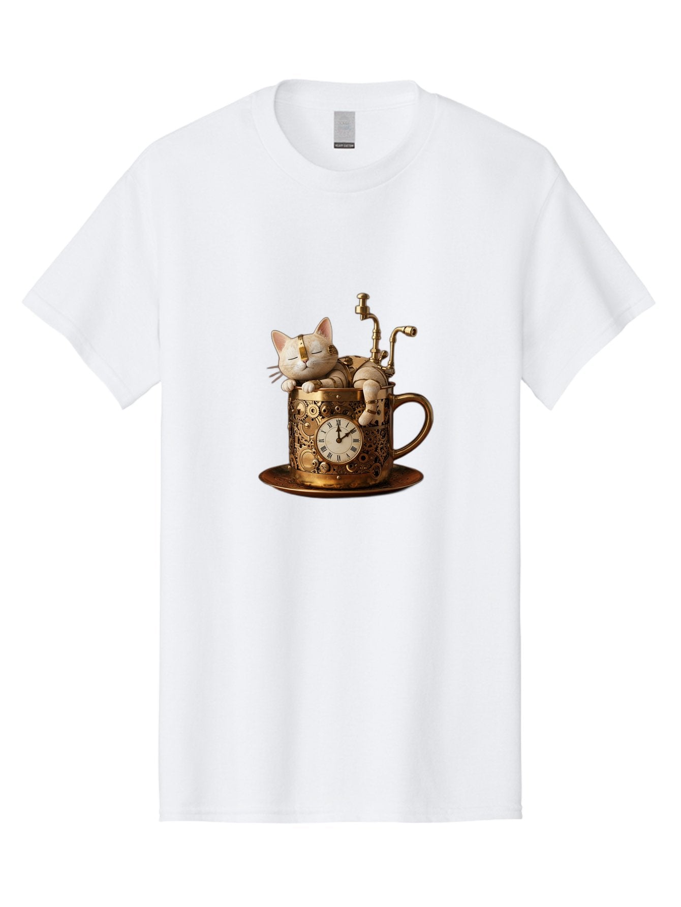 Steampunk-Cat Men'S Graphic Tee, 100% Cotton, Comfortable Casual Summer Wear, Machine Washable, Vintage Camera, Old Camera, Antique Camera, Black Camera, Classic Photography, Photography Equipment, Nostalgic Device, Film Camera, Camera Art Bal410 3