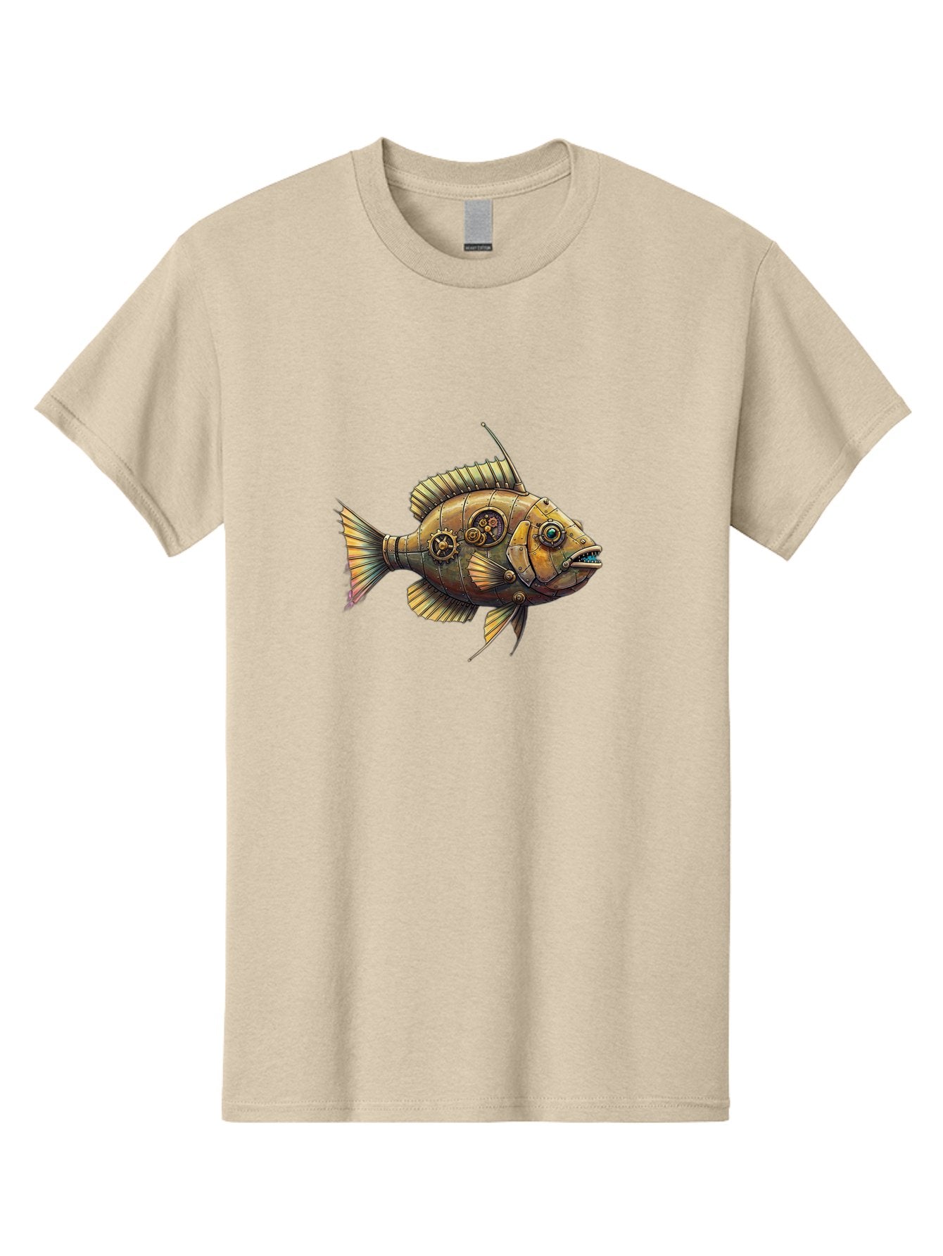 Steampunk-Fish-1 Men'S Graphic Tee, 100% Cotton, Comfortable Casual Summer Wear, Machine Washable, Vintage Camera, Old Camera, Antique Camera, Black Camera, Classic Photography, Photography Equipment, Nostalgic Device, Film Camera, Camera Art Bal412 5