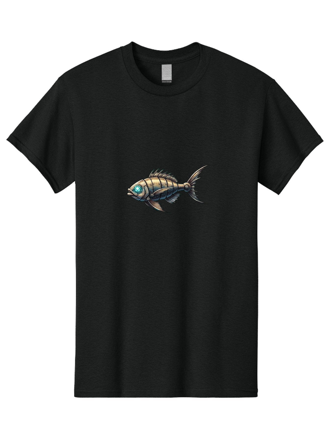 Steampunk-Fish-2 Men'S Graphic Tee, 100% Cotton, Comfortable Casual Summer Wear, Machine Washable, Vintage Camera, Old Camera, Antique Camera, Black Camera, Classic Photography, Photography Equipment, Nostalgic Device, Film Camera, Camera Art Bal413 9