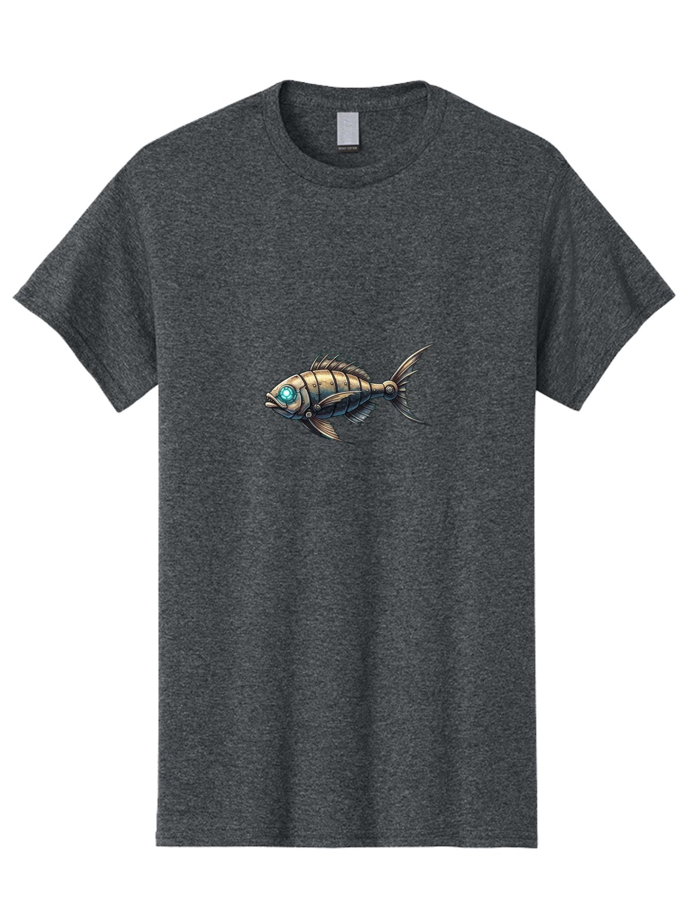Steampunk-Fish-2 Men'S Graphic Tee, 100% Cotton, Comfortable Casual Summer Wear, Machine Washable, Vintage Camera, Old Camera, Antique Camera, Black Camera, Classic Photography, Photography Equipment, Nostalgic Device, Film Camera, Camera Art Bal413
