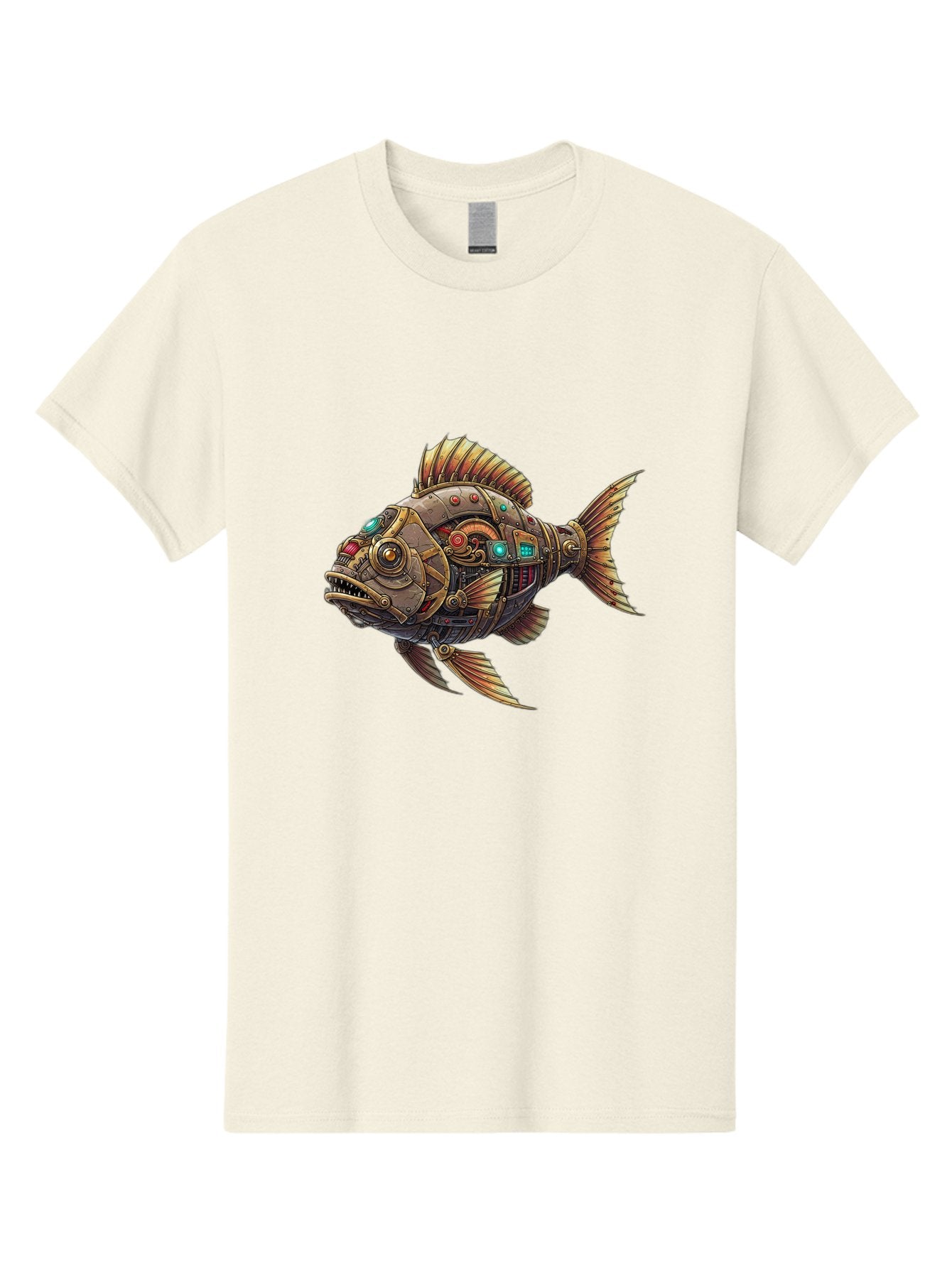 Steampunk-Fish-3 Men'S Graphic Tee, 100% Cotton, Comfortable Casual Summer Wear, Machine Washable, Vintage Camera, Old Camera, Antique Camera, Black Camera, Classic Photography, Photography Equipment, Nostalgic Device, Film Camera, Camera Art Bal414 5