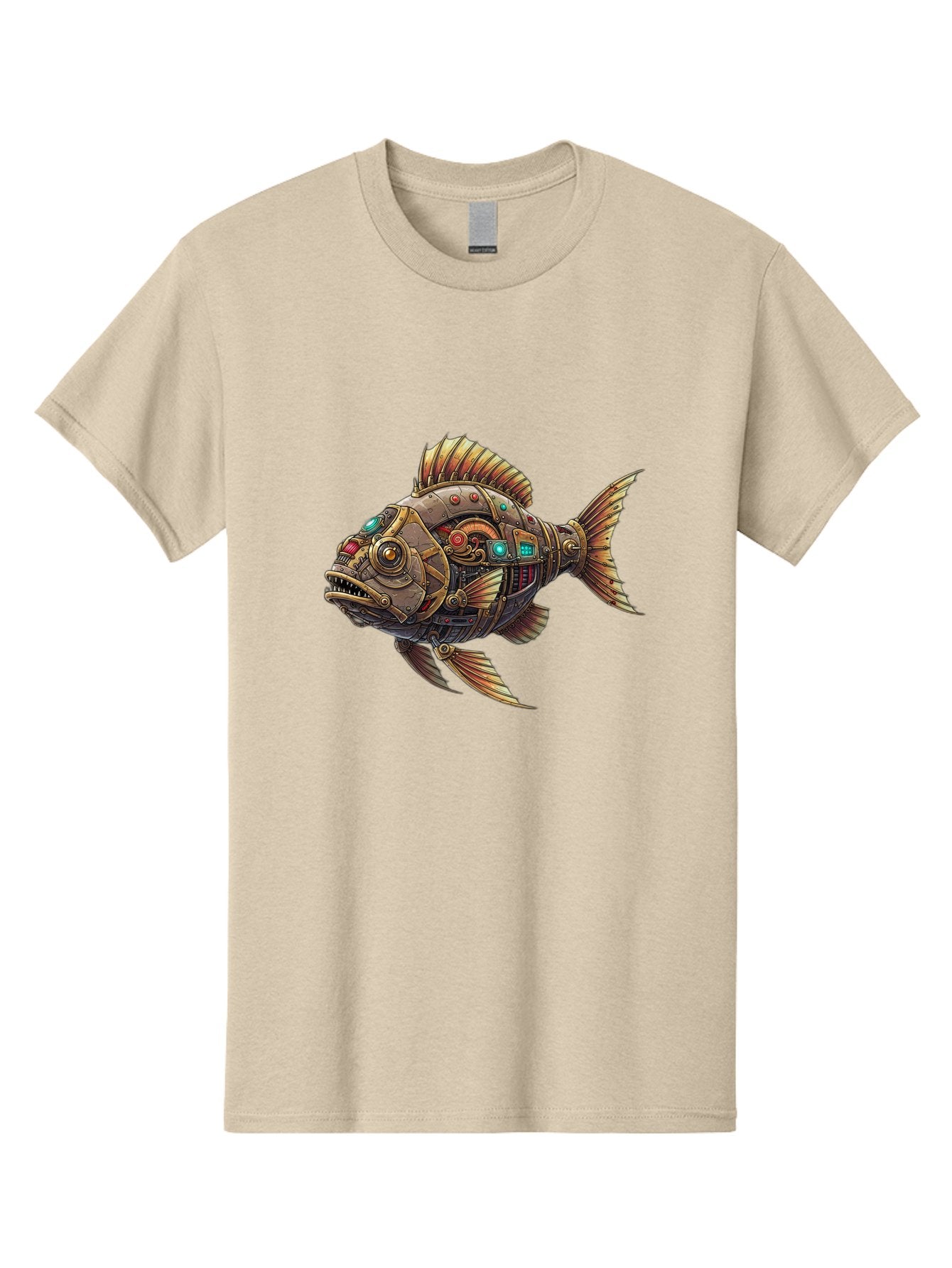 Steampunk-Fish-3 Men'S Graphic Tee, 100% Cotton, Comfortable Casual Summer Wear, Machine Washable, Vintage Camera, Old Camera, Antique Camera, Black Camera, Classic Photography, Photography Equipment, Nostalgic Device, Film Camera, Camera Art Bal414 13