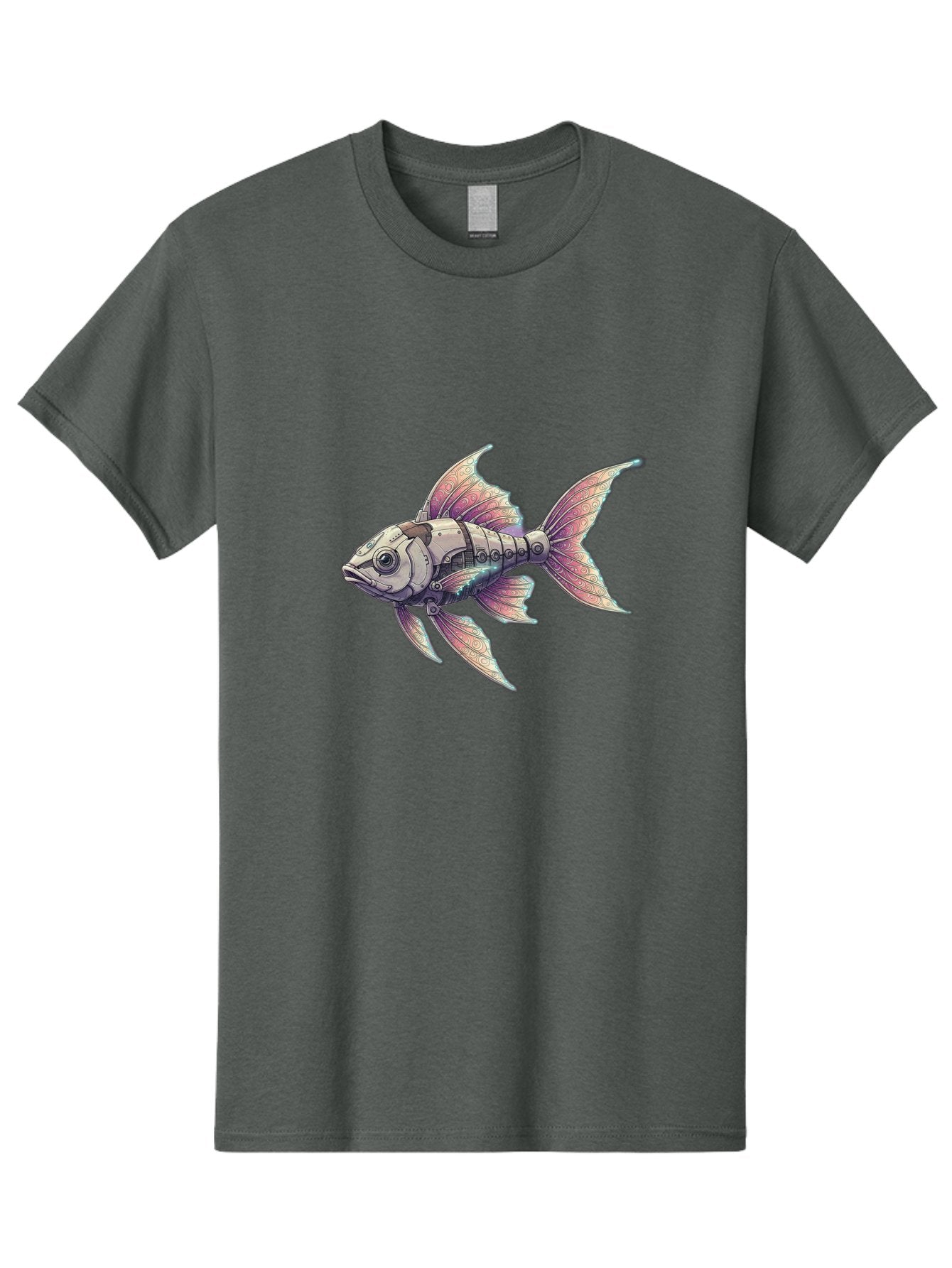 Steampunk-Fish-4 Men'S Graphic Tee, 100% Cotton, Comfortable Casual Summer Wear, Machine Washable, Vintage Camera, Old Camera, Antique Camera, Black Camera, Classic Photography, Photography Equipment, Nostalgic Device, Film Camera, Camera Art Bal415