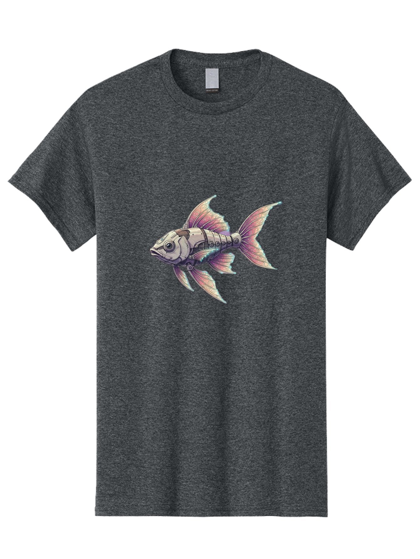 Steampunk-Fish-4 Men'S Graphic Tee, 100% Cotton, Comfortable Casual Summer Wear, Machine Washable, Vintage Camera, Old Camera, Antique Camera, Black Camera, Classic Photography, Photography Equipment, Nostalgic Device, Film Camera, Camera Art Bal415 15