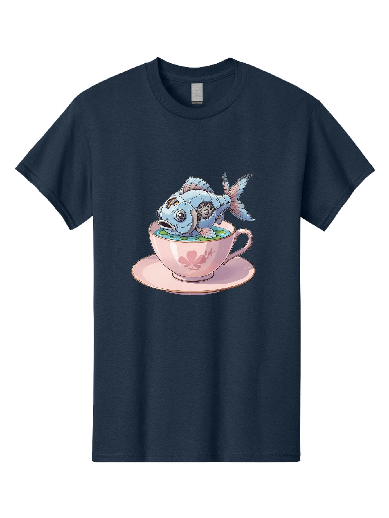 Steampunk-Fish-5 Men'S Graphic Tee, 100% Cotton, Comfortable Casual Summer Wear, Machine Washable, Vintage Camera, Old Camera, Antique Camera, Black Camera, Classic Photography, Photography Equipment, Nostalgic Device, Film Camera, Camera Art Bal416 7