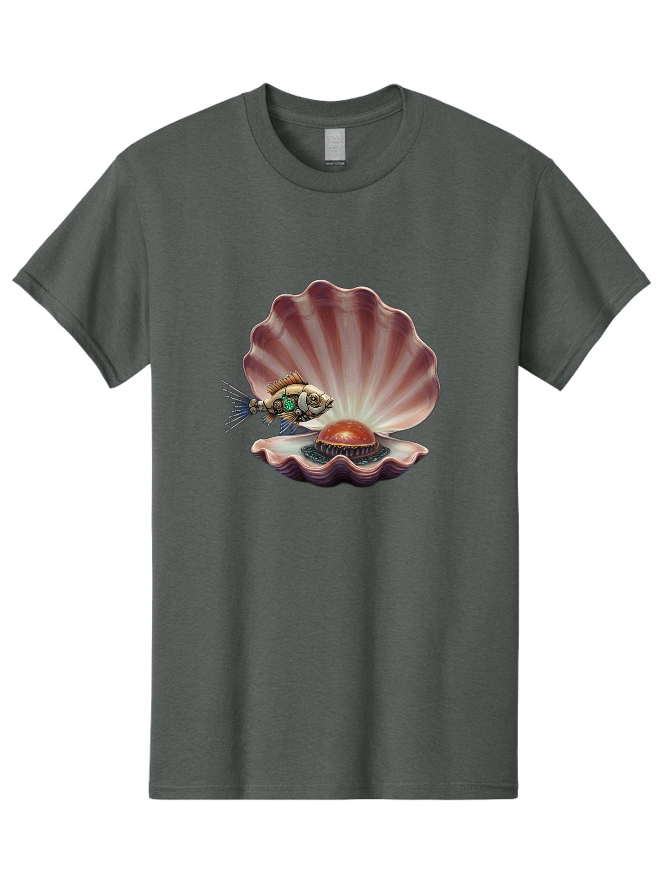 Steampunk-Fish-Pearl-Shell Men'S Graphic Tee, 100% Cotton, Comfortable Casual Summer Wear, Machine Washable, Vintage Camera, Old Camera, Antique Camera, Black Camera, Classic Photography, Photography Equipment, Nostalgic Device, Film Camera, Bal417 10