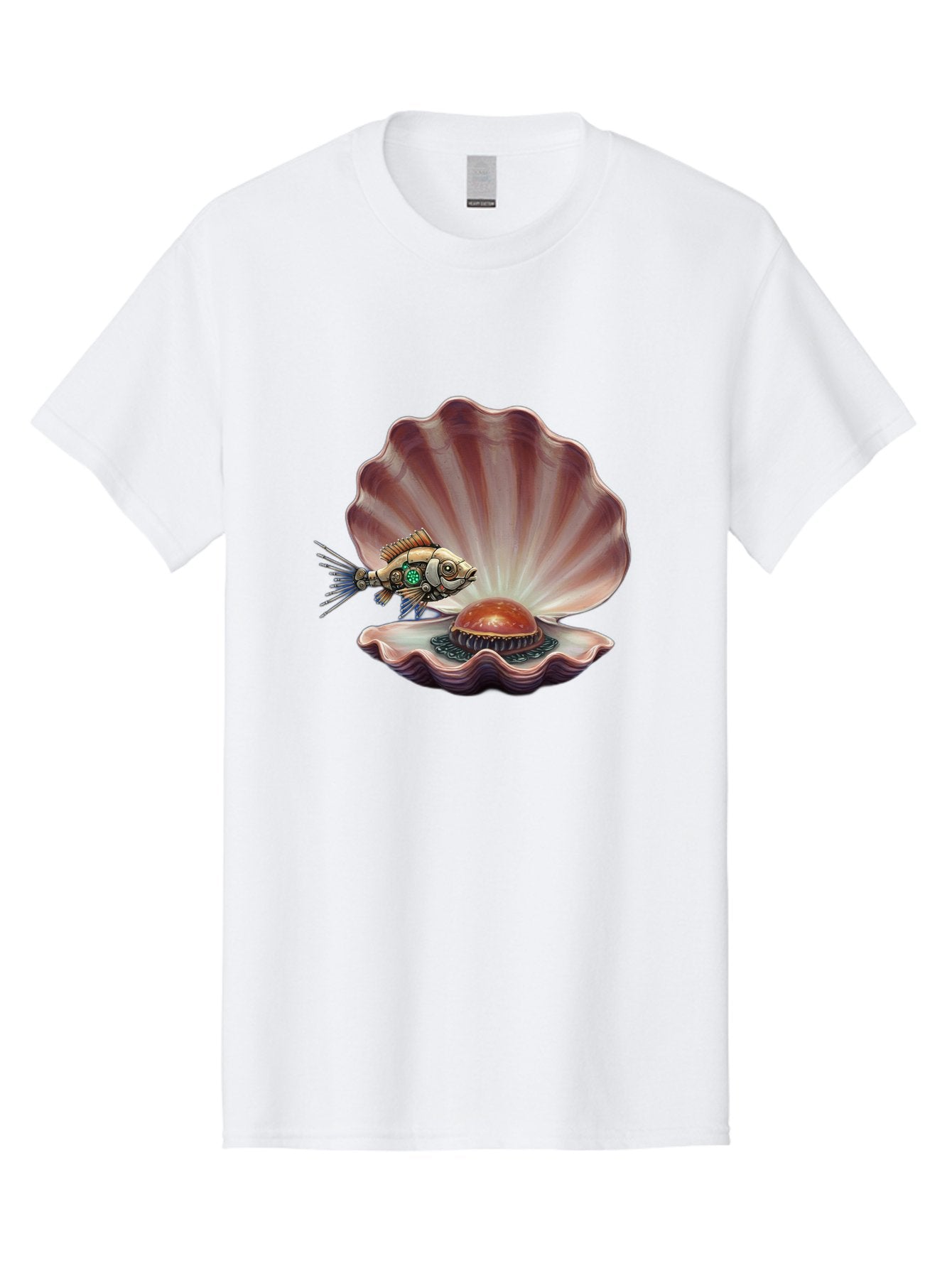 Steampunk-Fish-Pearl-Shell Men'S Graphic Tee, 100% Cotton, Comfortable Casual Summer Wear, Machine Washable, Vintage Camera, Old Camera, Antique Camera, Black Camera, Classic Photography, Photography Equipment, Nostalgic Device, Film Camera, Bal417 7