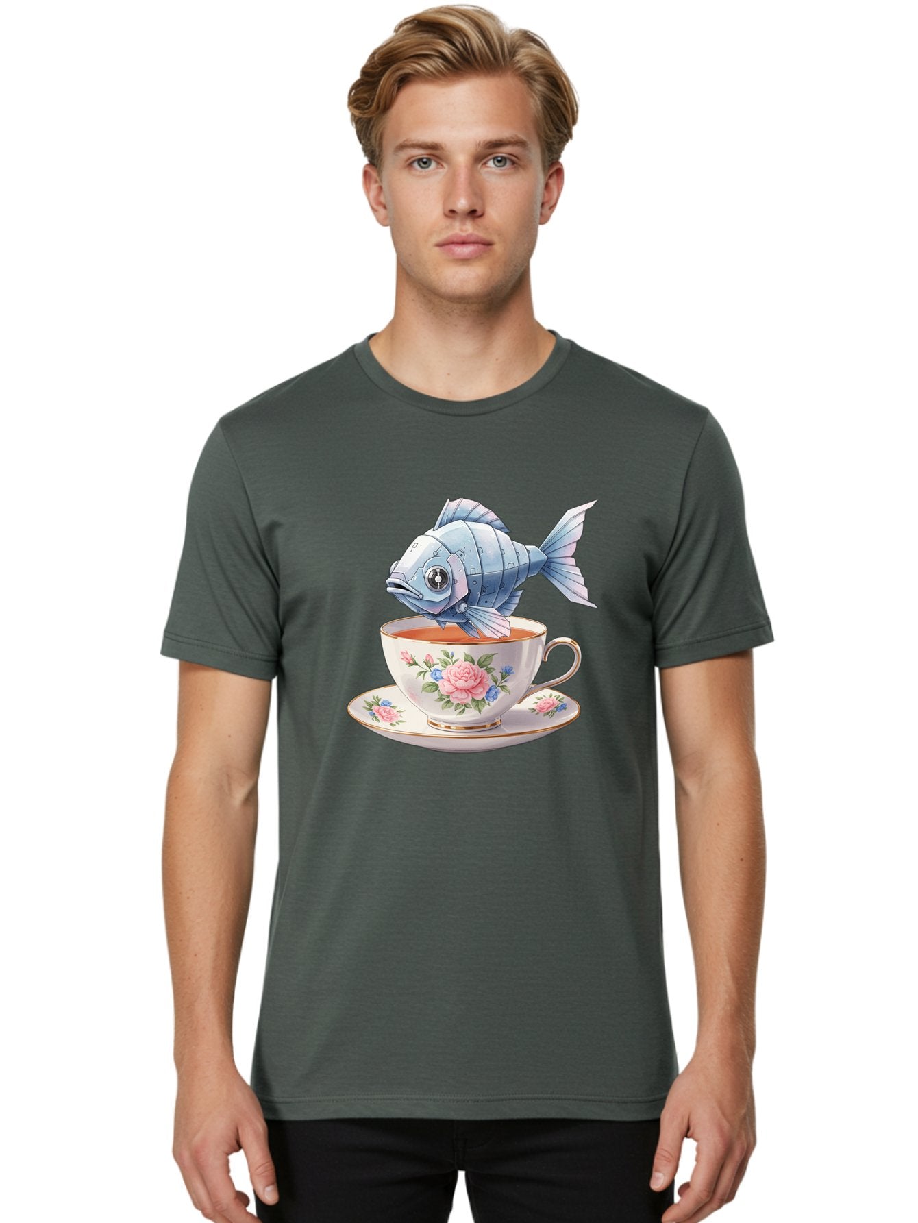 Steampunk-Fish-Tea Men'S Graphic Tee, 100% Cotton, Comfortable Casual Summer Wear, Machine Washable, Vintage Camera, Old Camera, Antique Camera, Black Camera, Classic Photography, Photography Equipment, Nostalgic Device, Film Camera, Bal418 19