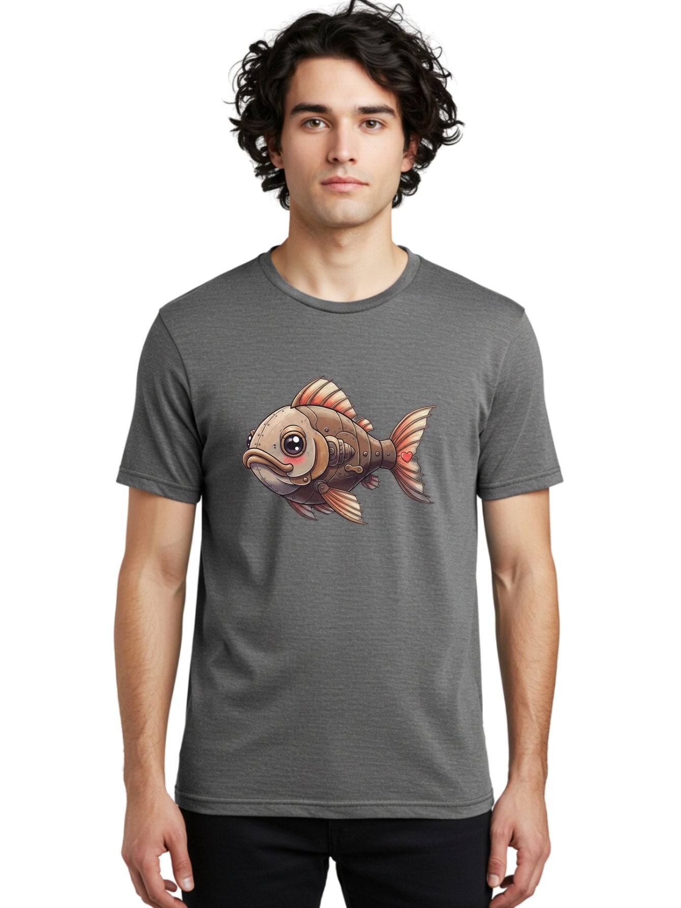 Steampunk-Fish Men'S Graphic Tee, 100% Cotton, Comfortable Casual Summer Wear, Machine Washable, Vintage Camera, Old Camera, Antique Camera, Black Camera, Classic Photography, Photography Equipment, Nostalgic Device, Film Camera, Camera Art Bal419 18