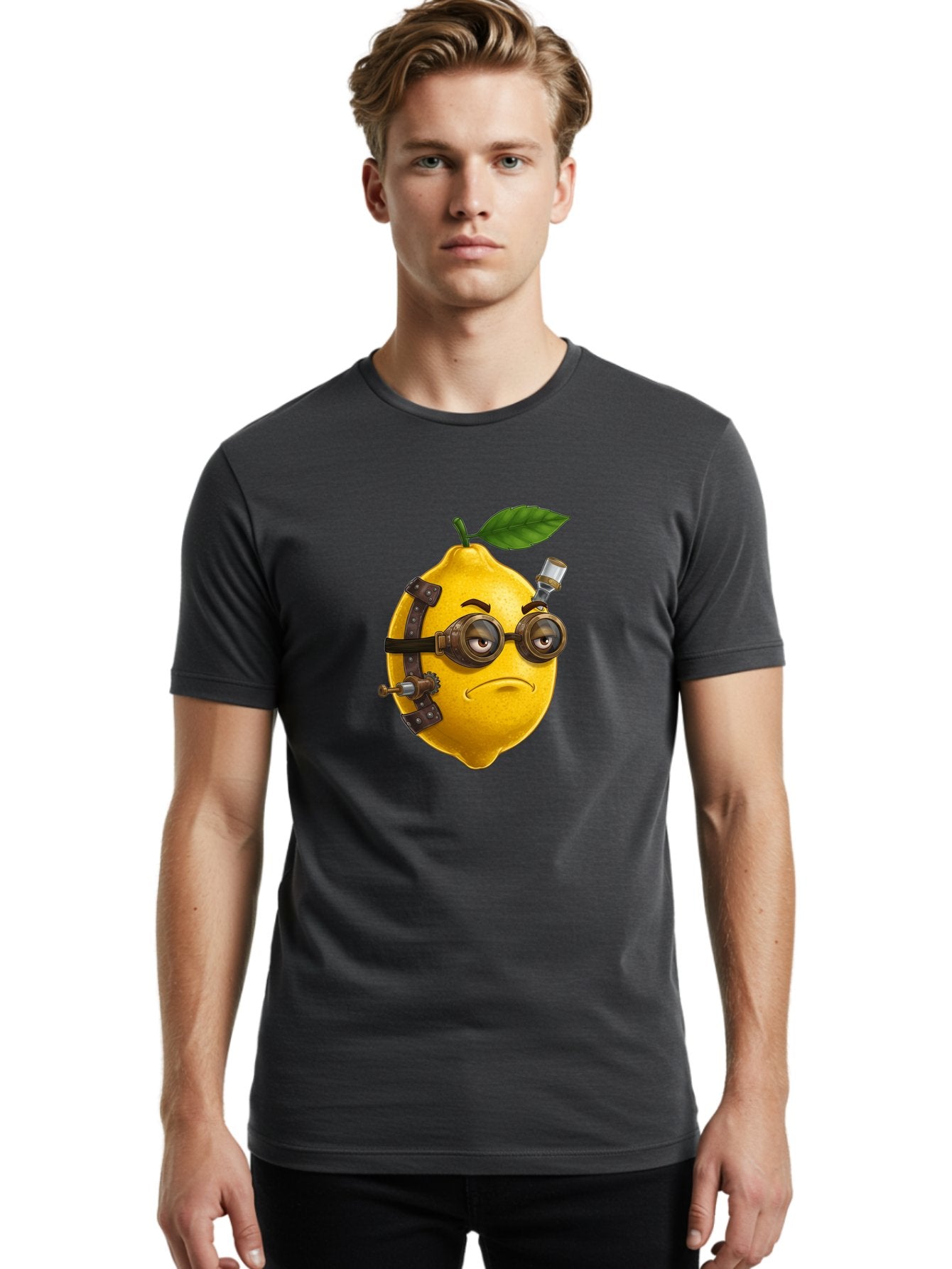Steampunk-Lemon Men'S Graphic Tee, 100% Cotton, Comfortable Casual Summer Wear, Machine Washable, Vintage Camera, Old Camera, Antique Camera, Black Camera, Classic Photography, Photography Equipment, Nostalgic Device, Film Camera, Camera Art Bal420 16