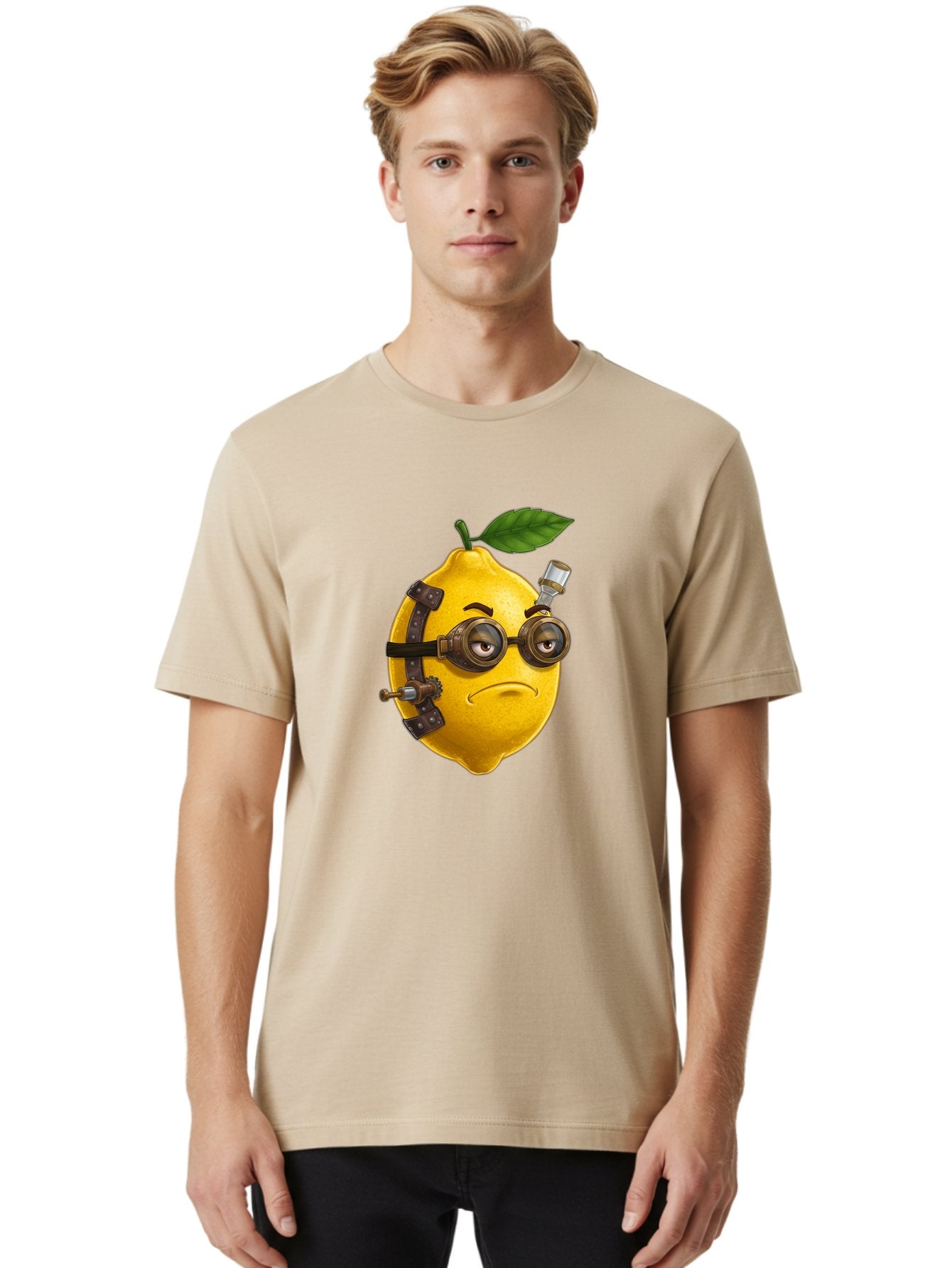 Steampunk-Lemon Men'S Graphic Tee, 100% Cotton, Comfortable Casual Summer Wear, Machine Washable, Vintage Camera, Old Camera, Antique Camera, Black Camera, Classic Photography, Photography Equipment, Nostalgic Device, Film Camera, Camera Art Bal420 21