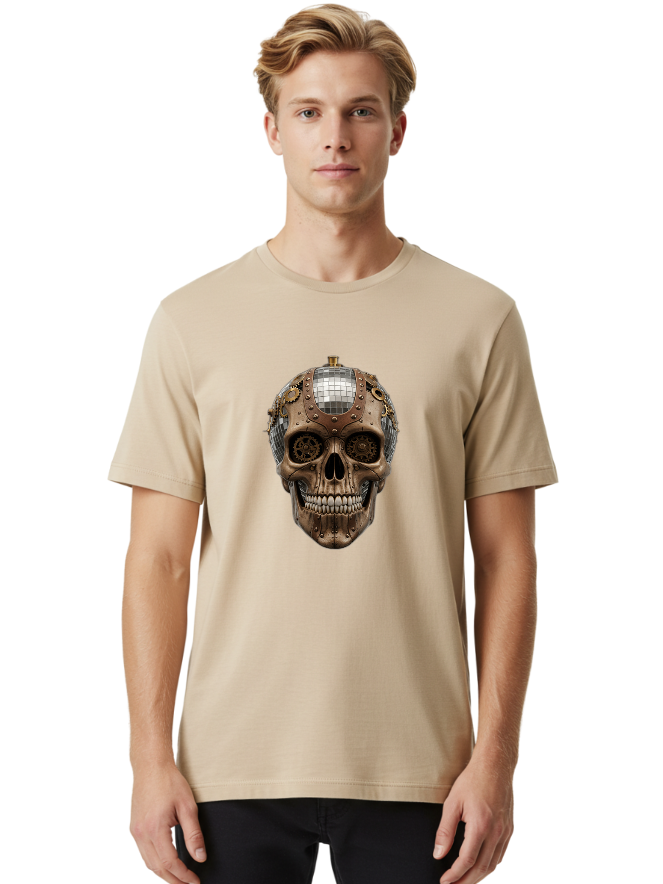 Steampunk-Skull Men'S Graphic Tee, 100% Cotton, Comfortable Casual Summer Wear, Machine Washable, Vintage Camera, Old Camera, Antique Camera, Black Camera, Classic Photography, Photography Equipment, Nostalgic Device, Film Camera, Camera Art Bal422 26