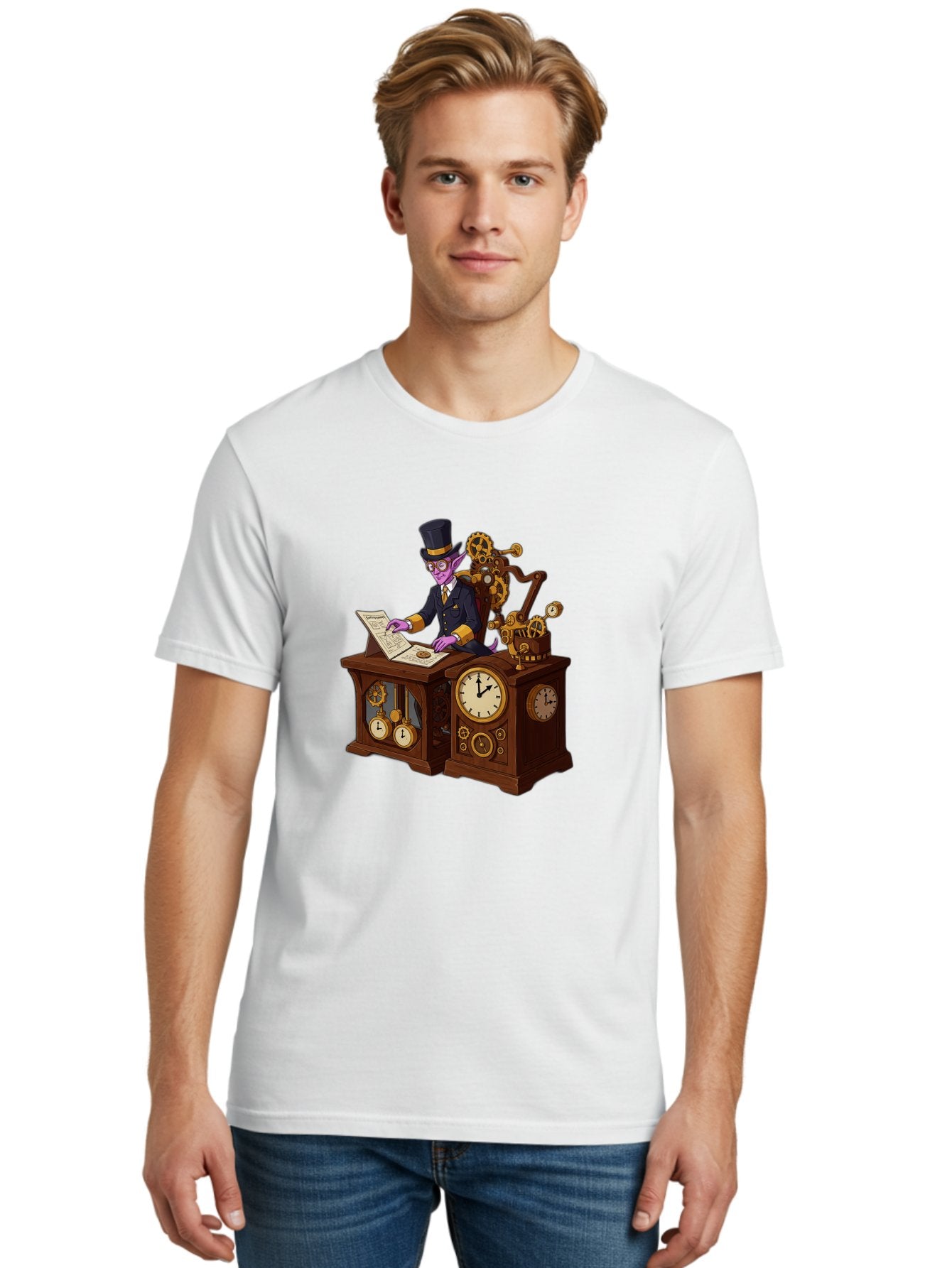 Steampunk-Timekeeper Men'S Graphic Tee, 100% Cotton, Comfortable Casual Summer Wear, Machine Washable, Vintage Camera, Old Camera, Antique Camera, Black Camera, Classic Photography, Photography Equipment, Nostalgic Device, Film Camera, Bal424 23