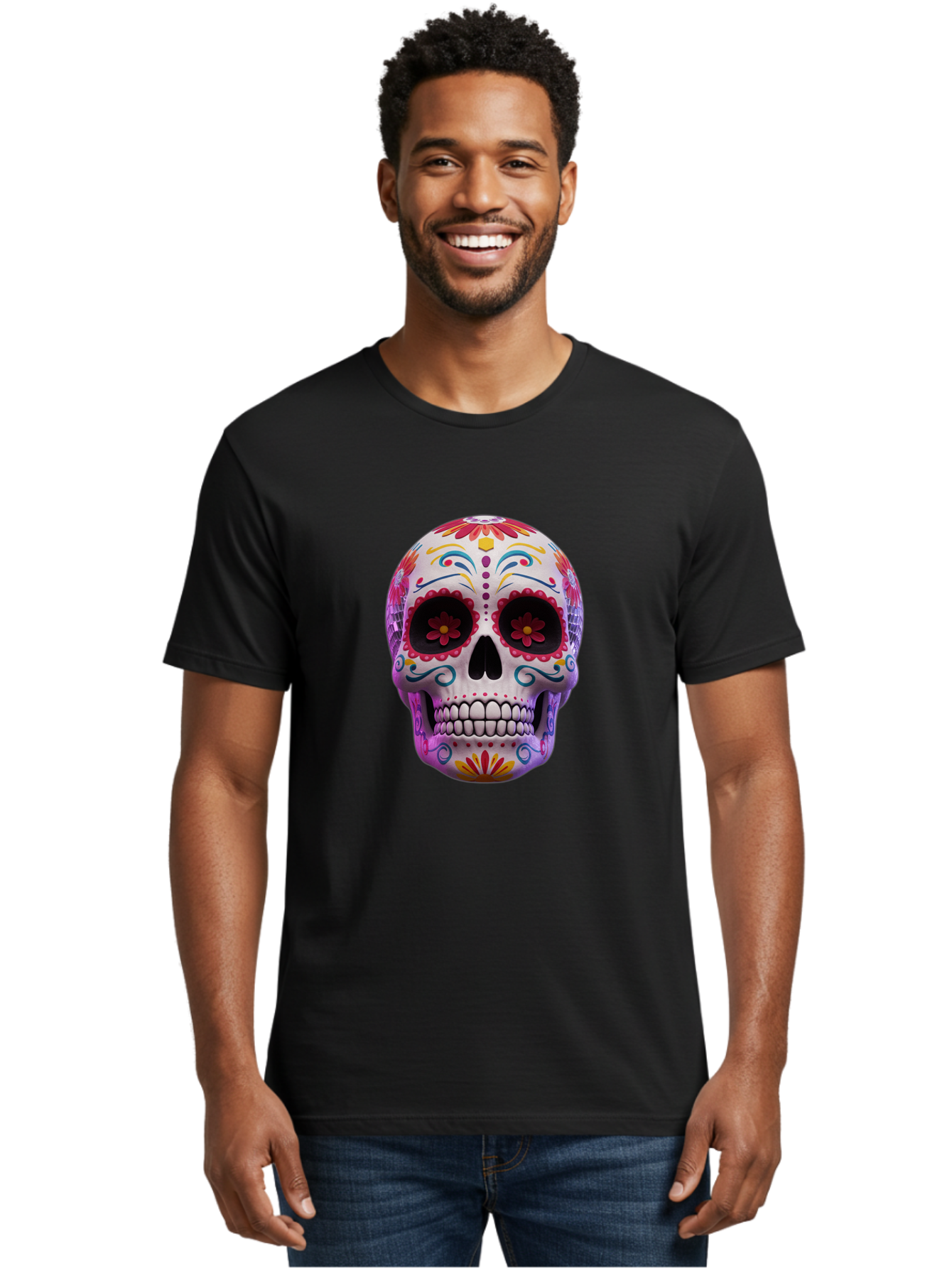 Sugar-Skull-1 Men'S Graphic Tee, 100% Cotton, Comfortable Casual Summer Wear, Machine Washable, Vintage Camera, Old Camera, Antique Camera, Black Camera, Classic Photography, Photography Equipment, Nostalgic Device, Film Camera, Camera Art Bal435 29