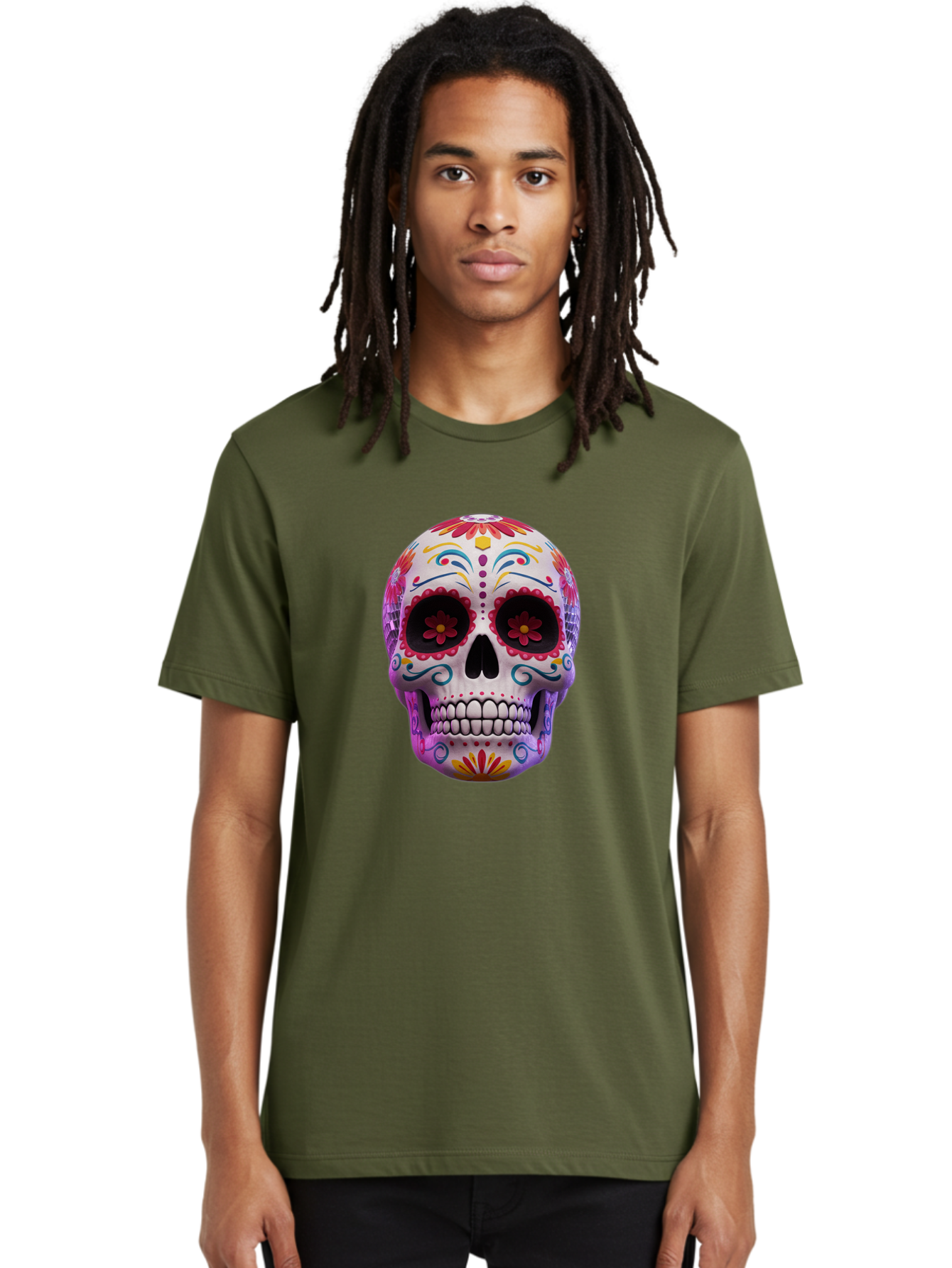 Sugar-Skull-1 Men'S Graphic Tee, 100% Cotton, Comfortable Casual Summer Wear, Machine Washable, Vintage Camera, Old Camera, Antique Camera, Black Camera, Classic Photography, Photography Equipment, Nostalgic Device, Film Camera, Camera Art Bal435 24