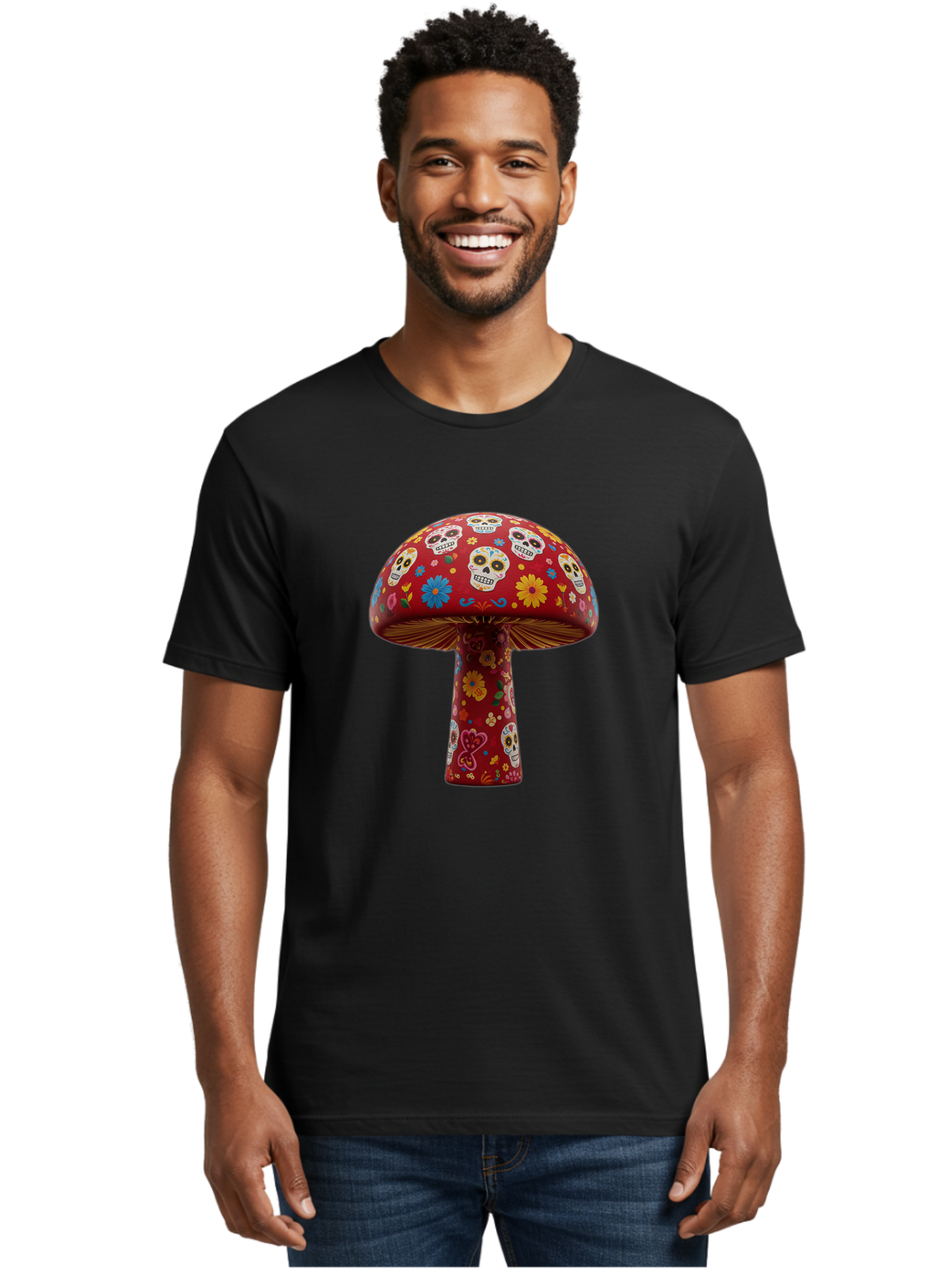 Sugar-Skull-Mushroom Men'S Graphic Tee, 100% Cotton, Comfortable Casual Summer Wear, Machine Washable, Vintage Camera, Old Camera, Antique Camera, Black Camera, Classic Photography, Photography Equipment, Nostalgic Device, Film Camera, Bal437 22