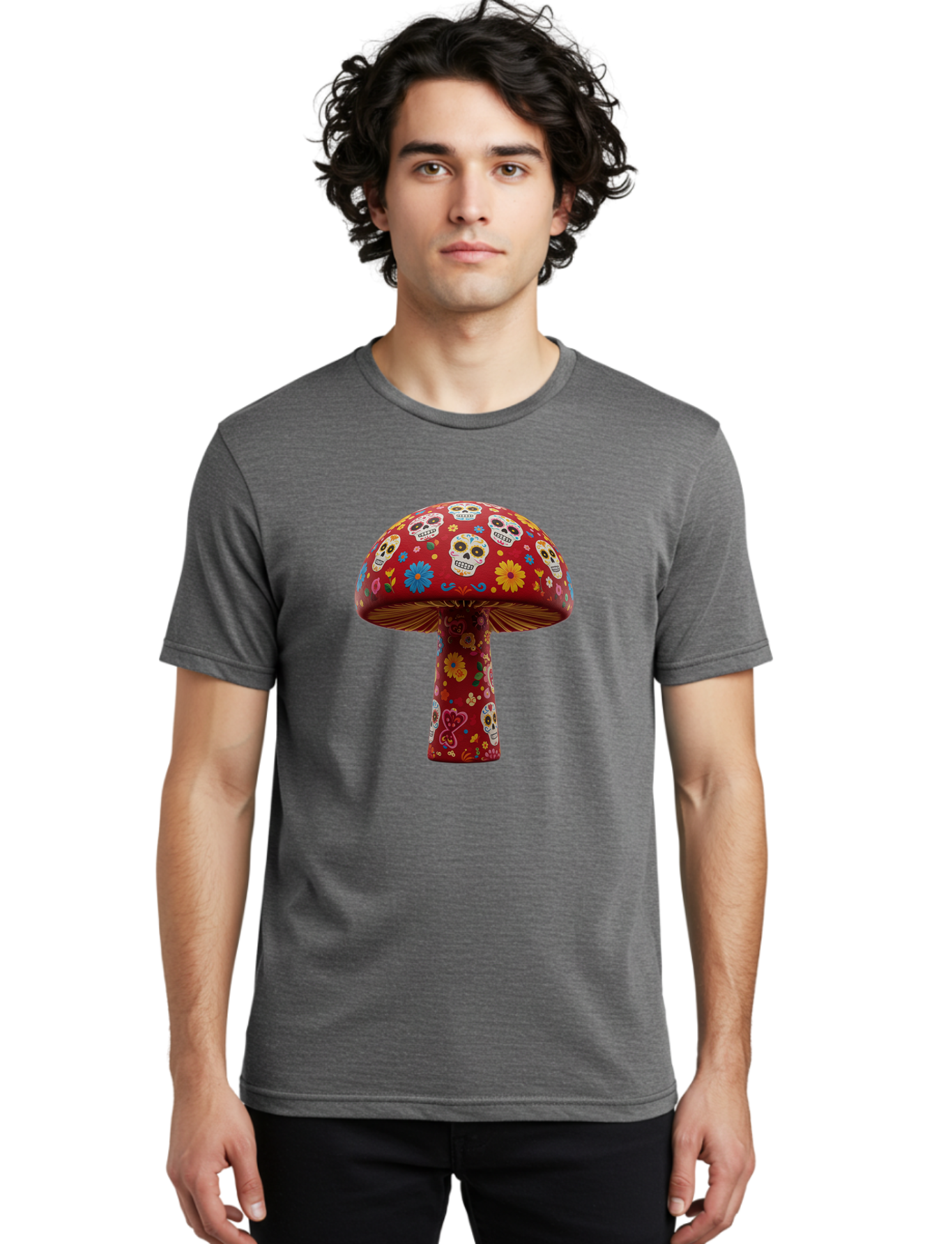 Sugar-Skull-Mushroom Men'S Graphic Tee, 100% Cotton, Comfortable Casual Summer Wear, Machine Washable, Vintage Camera, Old Camera, Antique Camera, Black Camera, Classic Photography, Photography Equipment, Nostalgic Device, Film Camera, Bal437 16