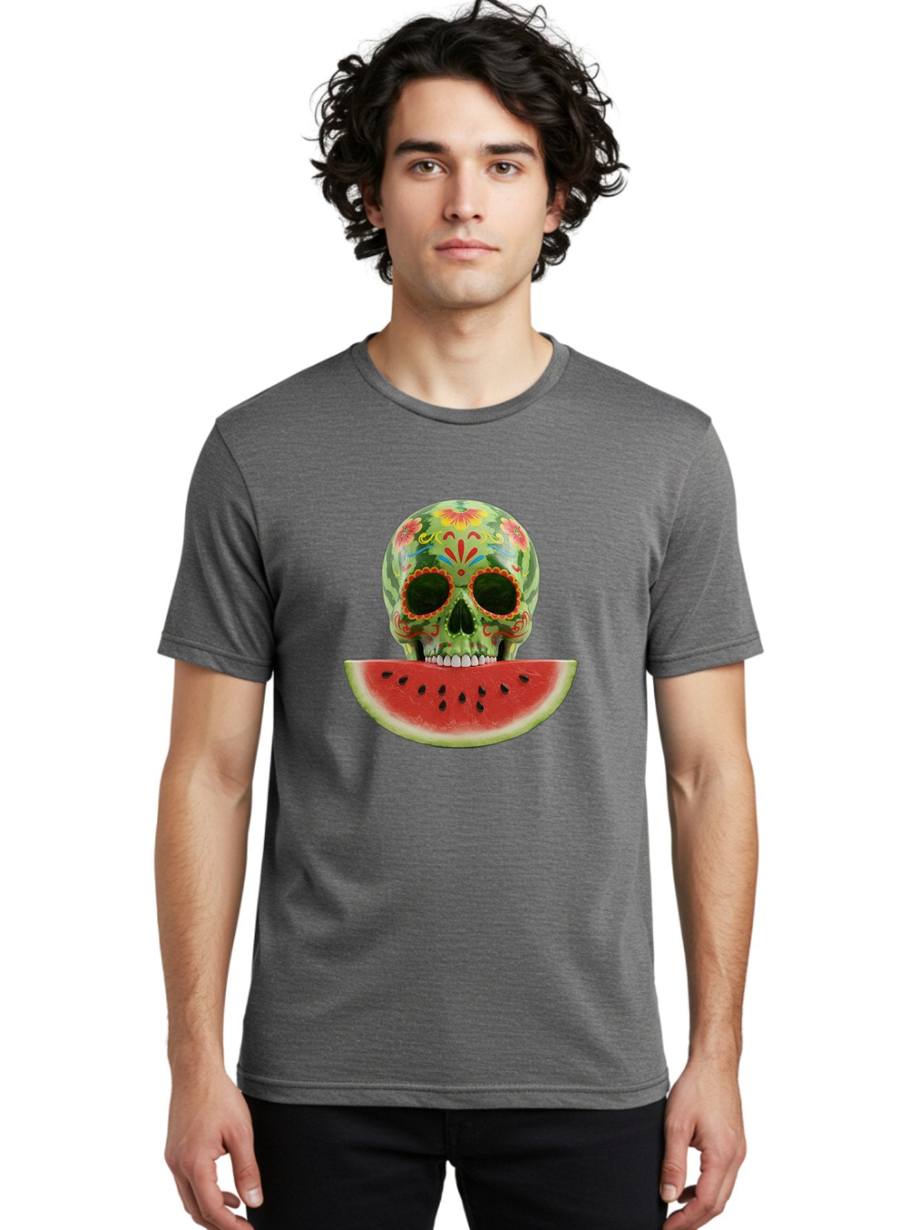 Sugar-Skull-Watermelon Men'S Graphic Tee, 100% Cotton, Comfortable Casual Summer Wear, Machine Washable, Vintage Camera, Old Camera, Antique Camera, Black Camera, Classic Photography, Photography Equipment, Nostalgic Device, Film Camera, Bal438 30