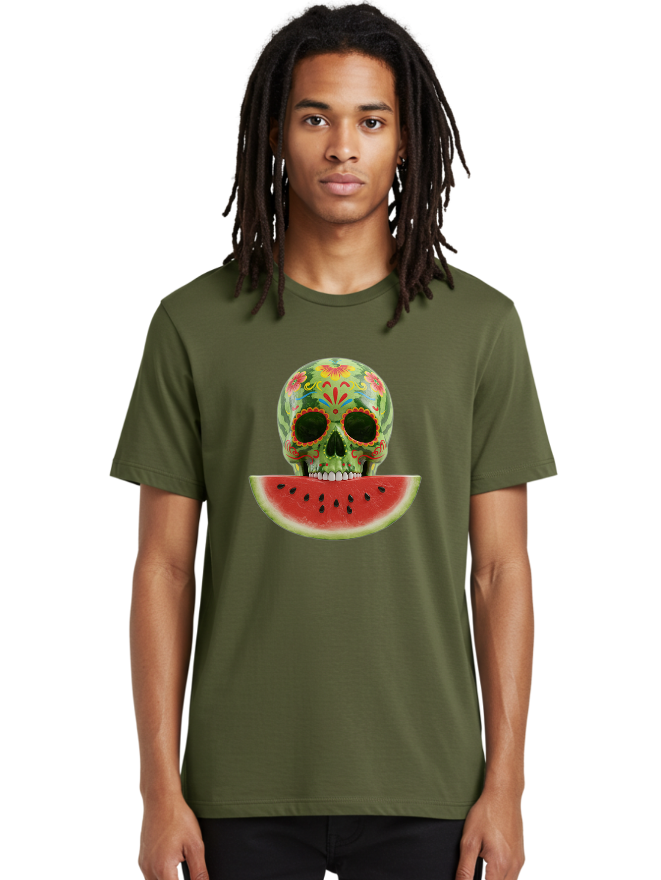 Sugar-Skull-Watermelon Men'S Graphic Tee, 100% Cotton, Comfortable Casual Summer Wear, Machine Washable, Vintage Camera, Old Camera, Antique Camera, Black Camera, Classic Photography, Photography Equipment, Nostalgic Device, Film Camera, Bal438 25