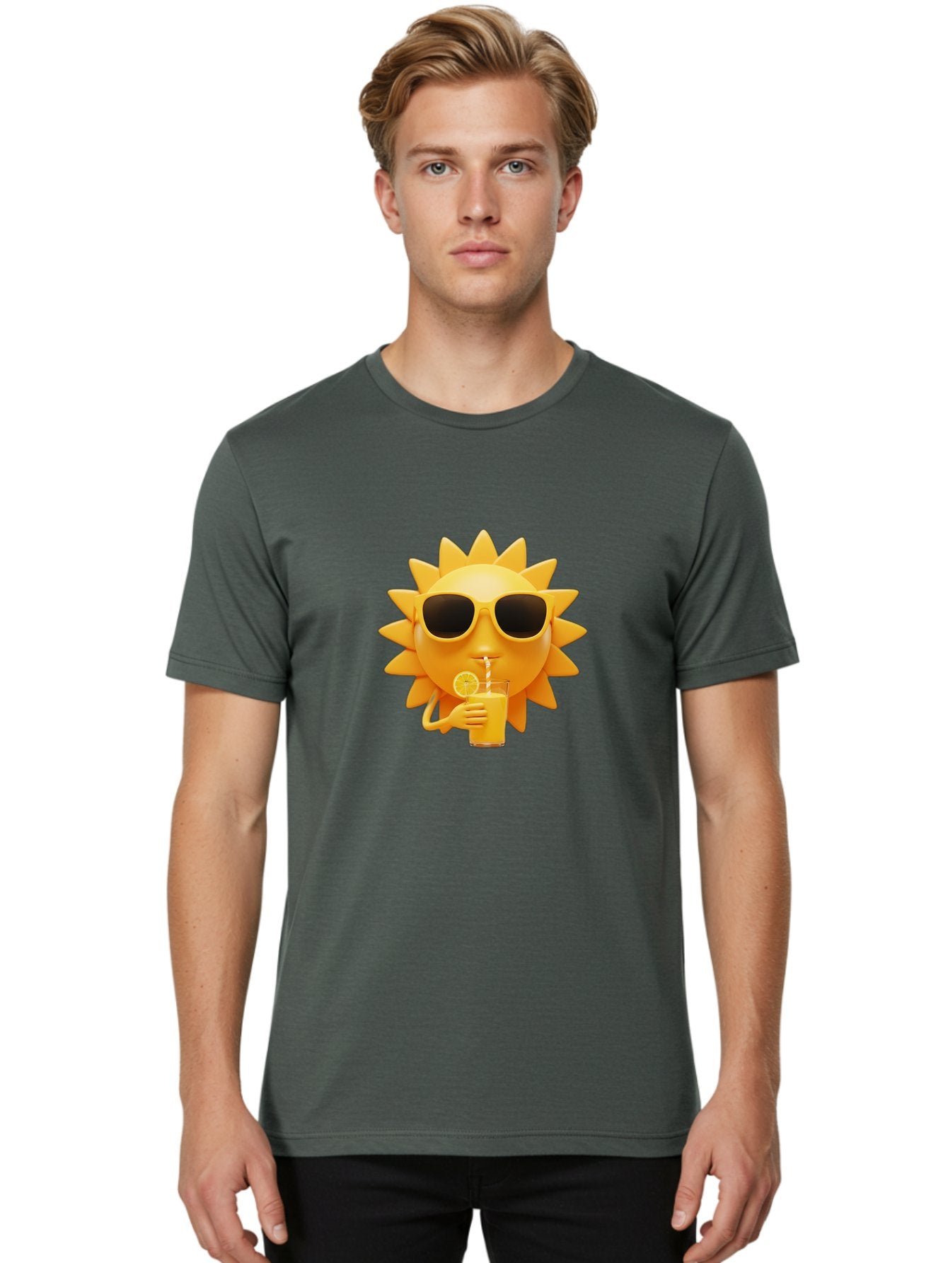Sun-Drinking-Juice Men'S Graphic Tee, 100% Cotton, Comfortable Casual Summer Wear, Machine Washable, Vintage Camera, Old Camera, Antique Camera, Black Camera, Classic Photography, Photography Equipment, Nostalgic Device, Film Camera, Bal442 24