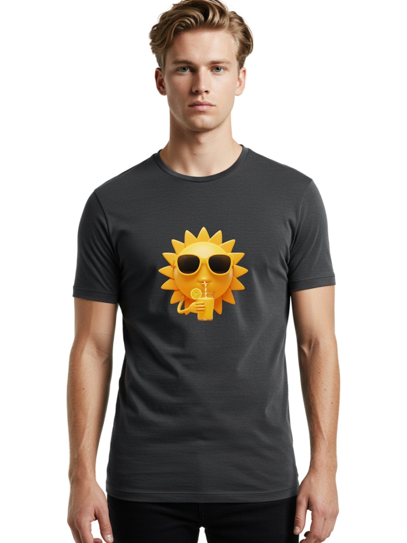 Sun-Drinking-Juice Men'S Graphic Tee, 100% Cotton, Comfortable Casual Summer Wear, Machine Washable, Vintage Camera, Old Camera, Antique Camera, Black Camera, Classic Photography, Photography Equipment, Nostalgic Device, Film Camera, Bal442 19