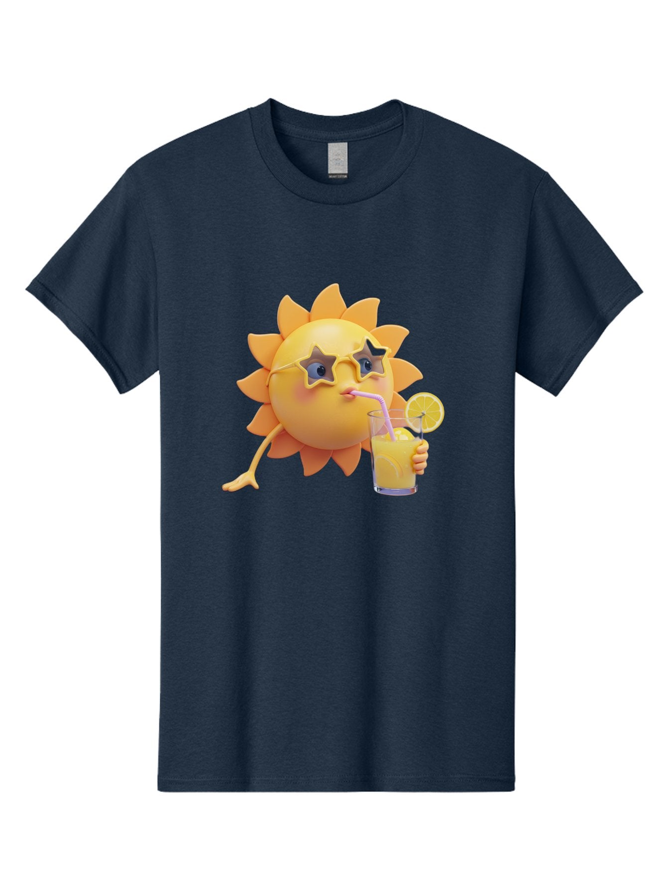 Sunny-Character-Drinking-Juice Men'S Graphic Tee, 100% Cotton, Comfortable Casual Summer Wear, Machine Washable, Vintage Camera, Old Camera, Antique Camera, Black Camera, Classic Photography, Photography Equipment, Nostalgic Device, Bal450 5