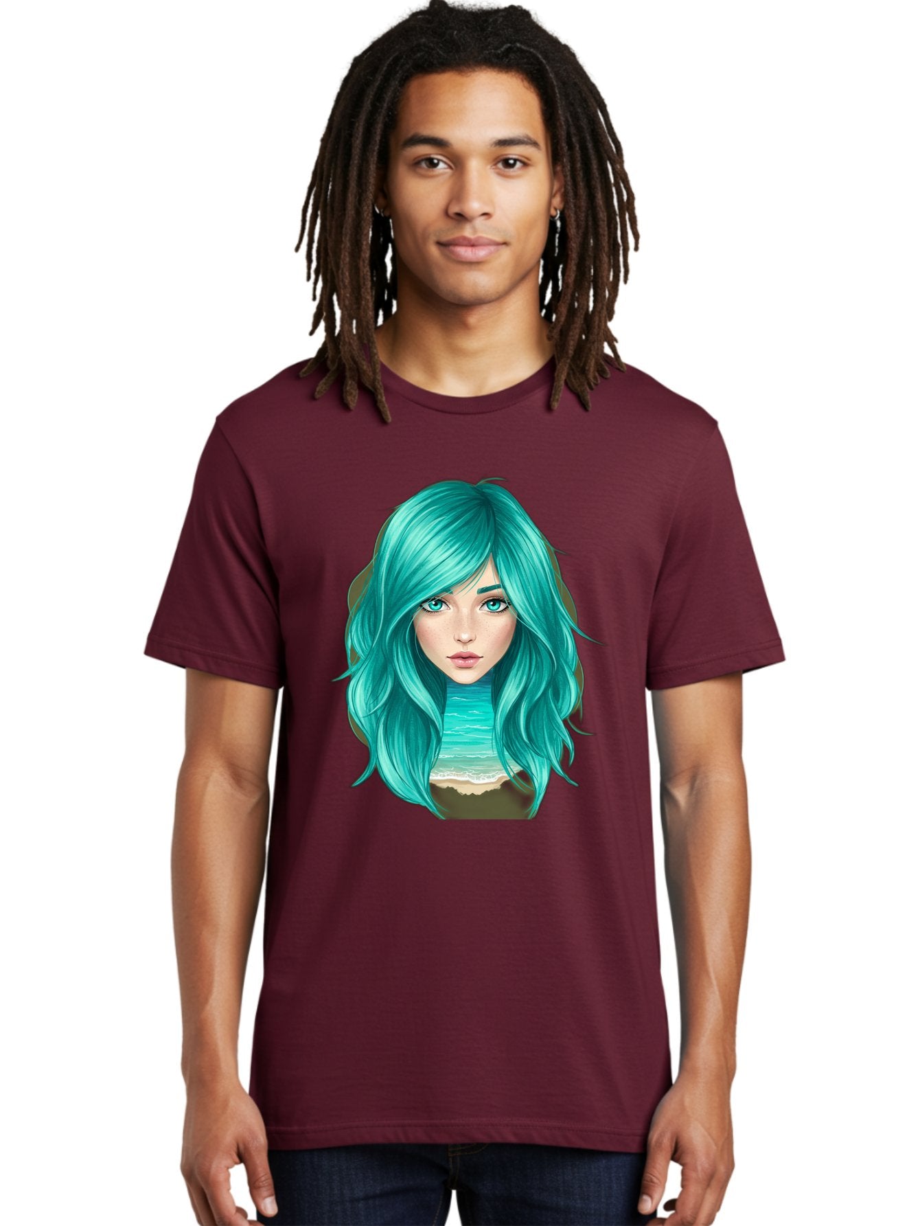 Teal-Haired-Girl Men'S Graphic Tee, 100% Cotton, Comfortable Casual Summer Wear, Machine Washable, Vintage Camera, Old Camera, Antique Camera, Black Camera, Classic Photography, Photography Equipment, Nostalgic Device, Film Camera, Camera Art Bal466 18