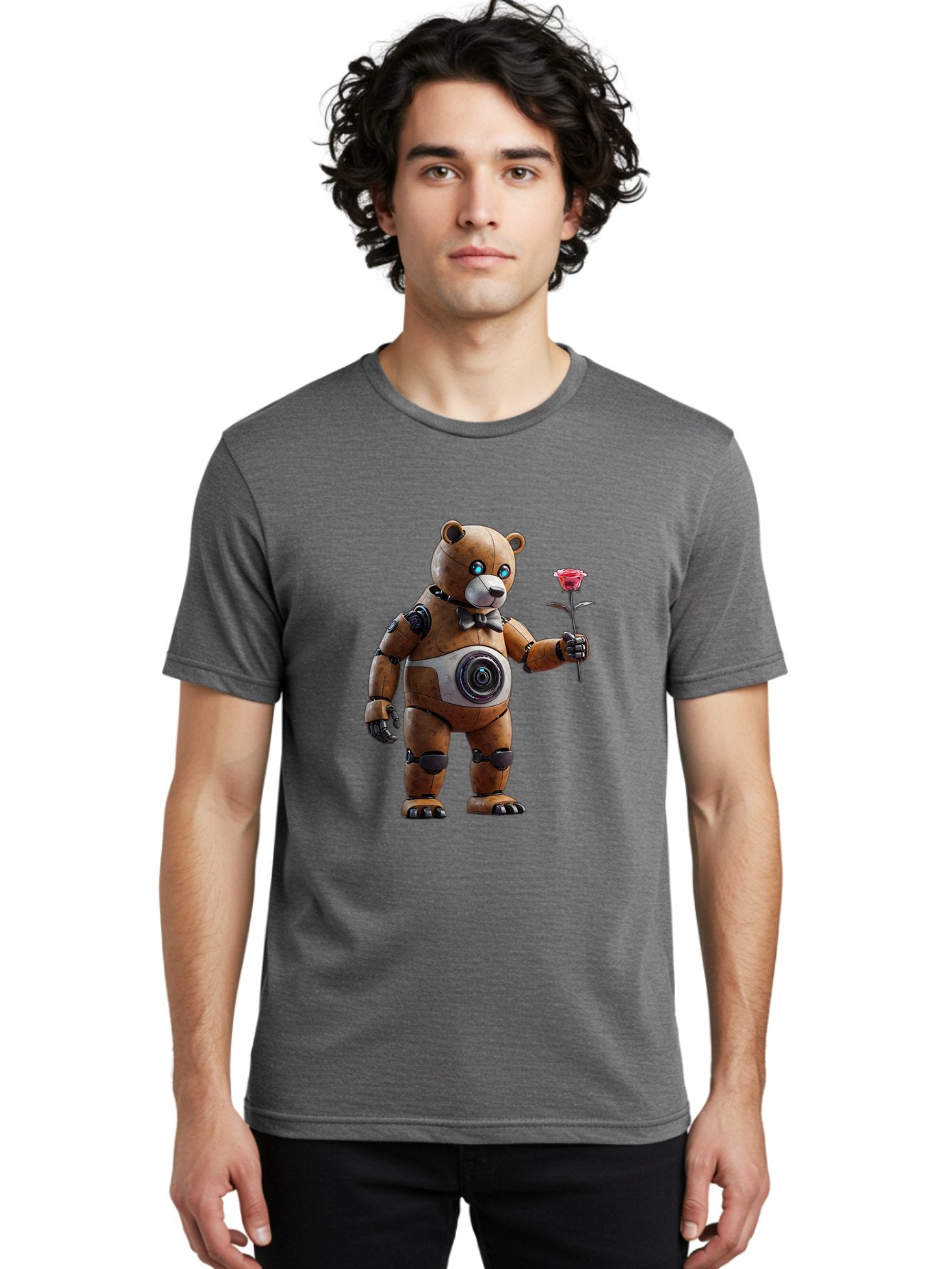 Teddy-Bear-Robot-1 Men'S Graphic Tee, 100% Cotton, Comfortable Casual Summer Wear, Machine Washable, Vintage Camera, Old Camera, Antique Camera, Black Camera, Classic Photography, Photography Equipment, Nostalgic Device, Film Camera, Bal468 27