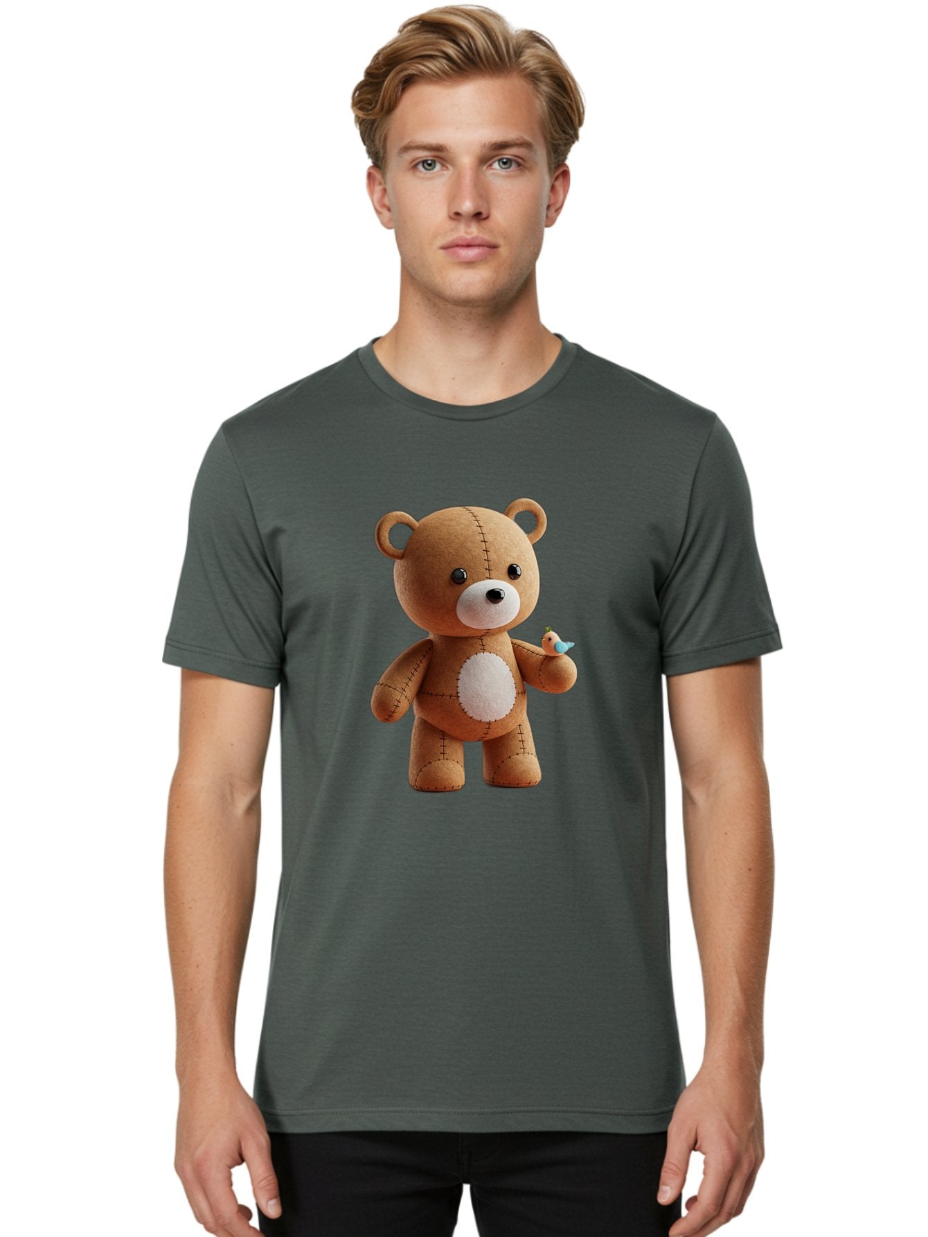 Teddy-Bear-With-Bird Men'S Graphic Tee, 100% Cotton, Comfortable Casual Summer Wear, Machine Washable, Vintage Camera, Old Camera, Antique Camera, Black Camera, Classic Photography, Photography Equipment, Nostalgic Device, Film Camera, Bal471 27