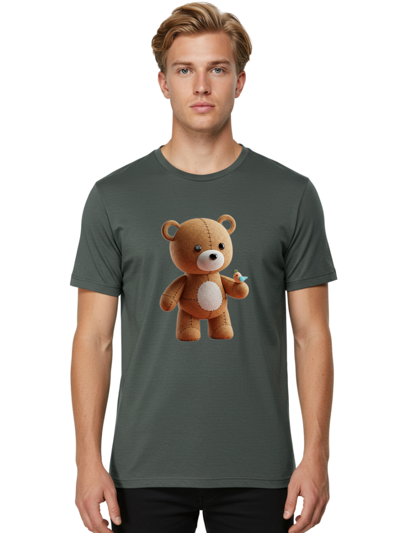 Teddy-Bear-With-Bird Men'S Graphic Tee, 100% Cotton, Comfortable Casual Summer Wear, Machine Washable, Vintage Camera, Old Camera, Antique Camera, Black Camera, Classic Photography, Photography Equipment, Nostalgic Device, Film Camera, Bal471 19