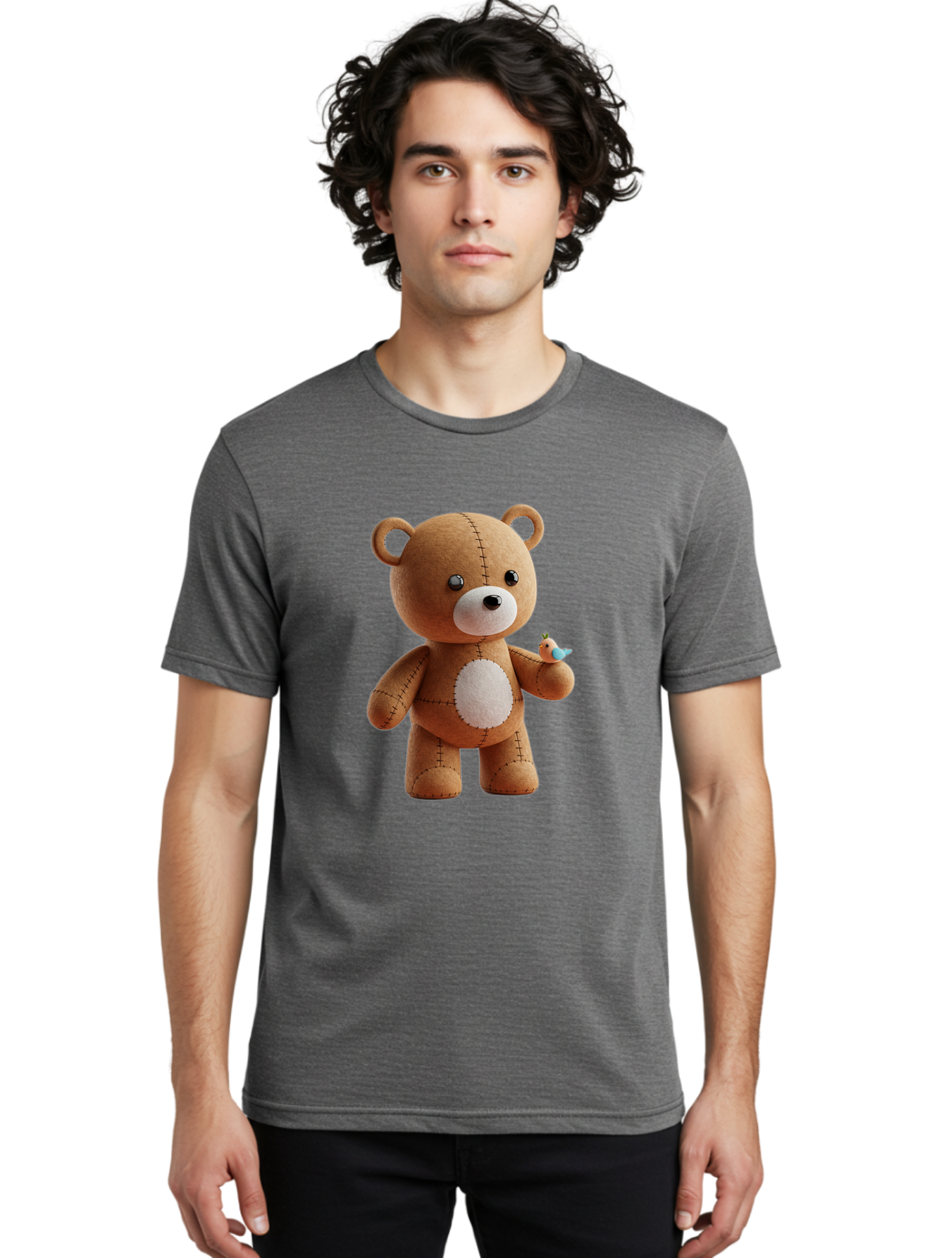 Teddy-Bear-With-Bird Men'S Graphic Tee, 100% Cotton, Comfortable Casual Summer Wear, Machine Washable, Vintage Camera, Old Camera, Antique Camera, Black Camera, Classic Photography, Photography Equipment, Nostalgic Device, Film Camera, Bal471 24