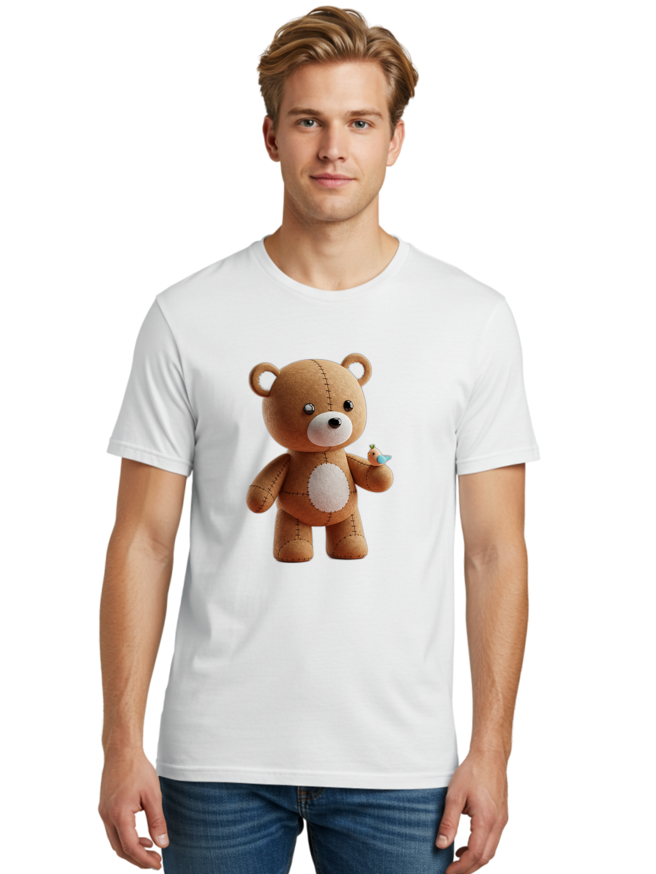 Teddy-Bear-With-Bird Men'S Graphic Tee, 100% Cotton, Comfortable Casual Summer Wear, Machine Washable, Vintage Camera, Old Camera, Antique Camera, Black Camera, Classic Photography, Photography Equipment, Nostalgic Device, Film Camera, Bal471 30