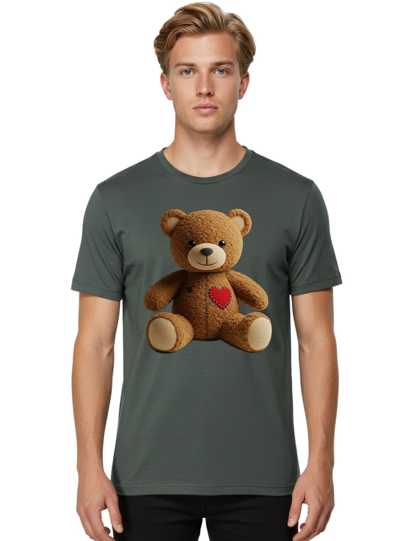 Teddy-Bear-With-Heart Men'S Graphic Tee, 100% Cotton, Comfortable Casual Summer Wear, Machine Washable, Vintage Camera, Old Camera, Antique Camera, Black Camera, Classic Photography, Photography Equipment, Nostalgic Device, Film Camera, Bal473 24