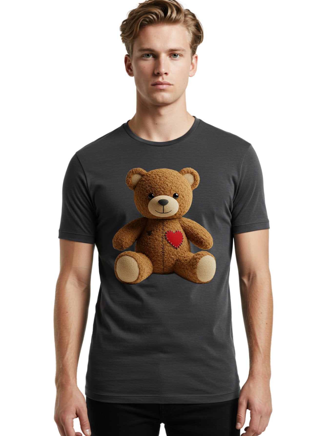 Teddy-Bear-With-Heart Men'S Graphic Tee, 100% Cotton, Comfortable Casual Summer Wear, Machine Washable, Vintage Camera, Old Camera, Antique Camera, Black Camera, Classic Photography, Photography Equipment, Nostalgic Device, Film Camera, Bal473 27