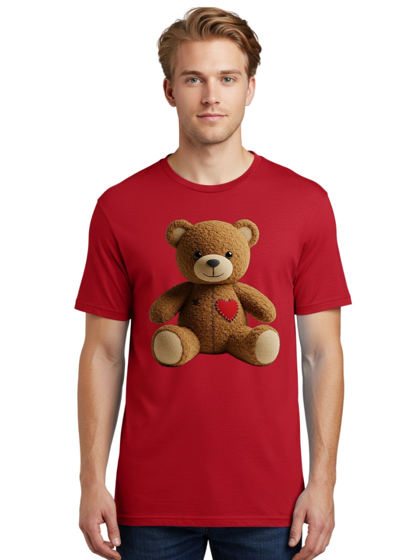 Teddy-Bear-With-Heart Men'S Graphic Tee, 100% Cotton, Comfortable Casual Summer Wear, Machine Washable, Vintage Camera, Old Camera, Antique Camera, Black Camera, Classic Photography, Photography Equipment, Nostalgic Device, Film Camera, Bal473 30