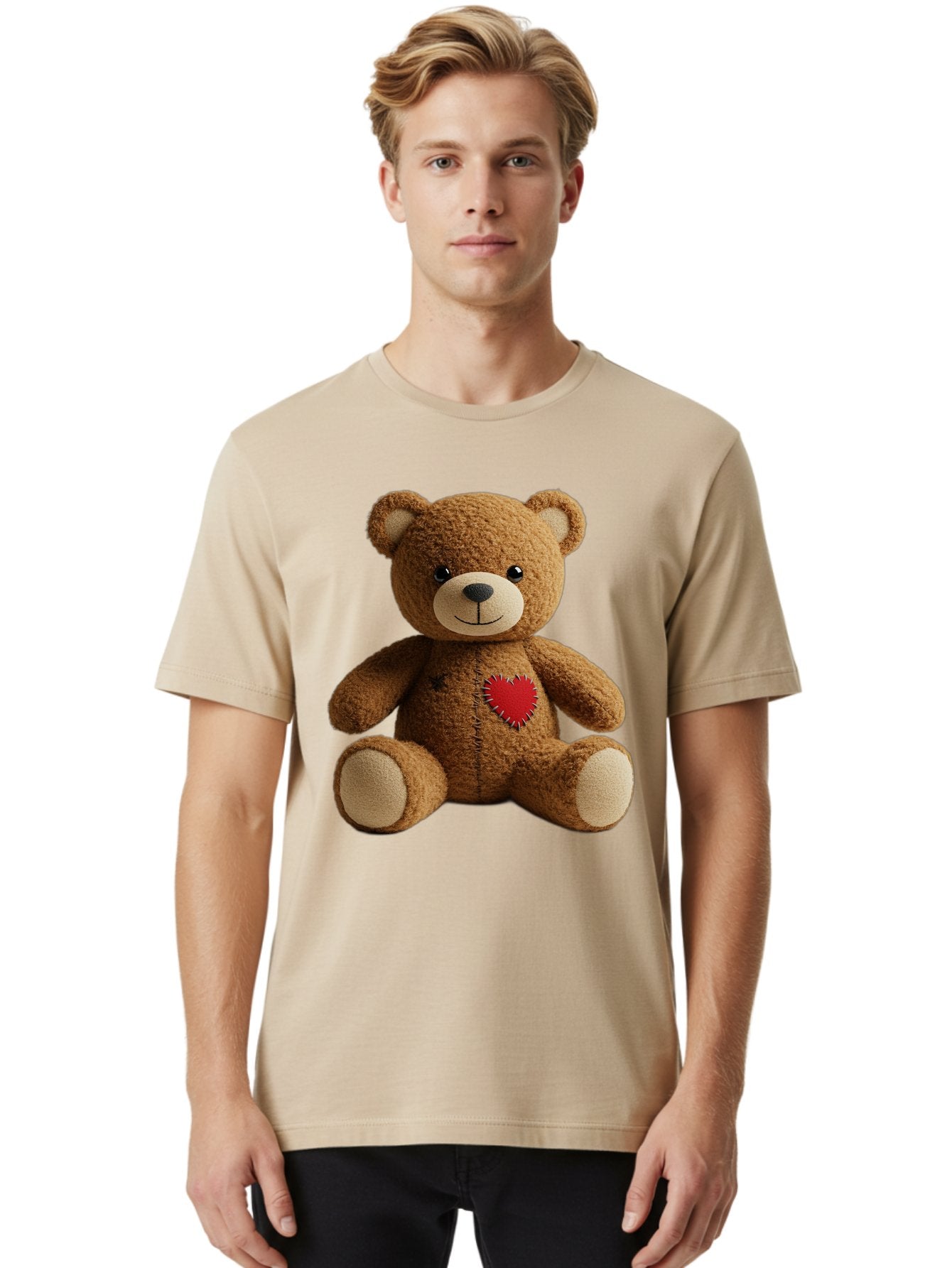 Teddy-Bear-With-Heart Men'S Graphic Tee, 100% Cotton, Comfortable Casual Summer Wear, Machine Washable, Vintage Camera, Old Camera, Antique Camera, Black Camera, Classic Photography, Photography Equipment, Nostalgic Device, Film Camera, Bal473 25