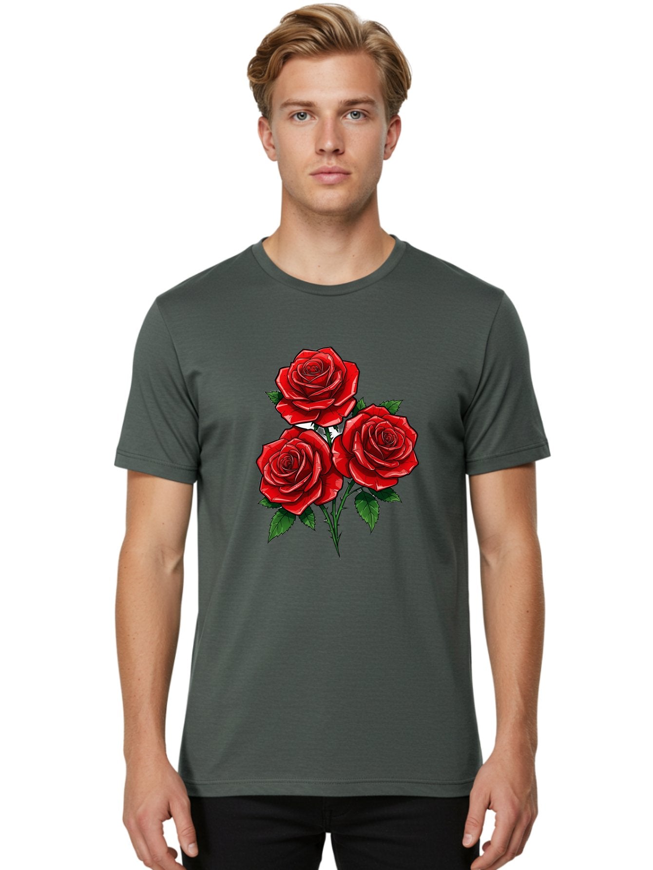 Three-Red-Roses Men'S Graphic Tee, 100% Cotton, Comfortable Casual Summer Wear, Machine Washable, Vintage Camera, Old Camera, Antique Camera, Black Camera, Classic Photography, Photography Equipment, Nostalgic Device, Film Camera, Camera Art Bal489 16