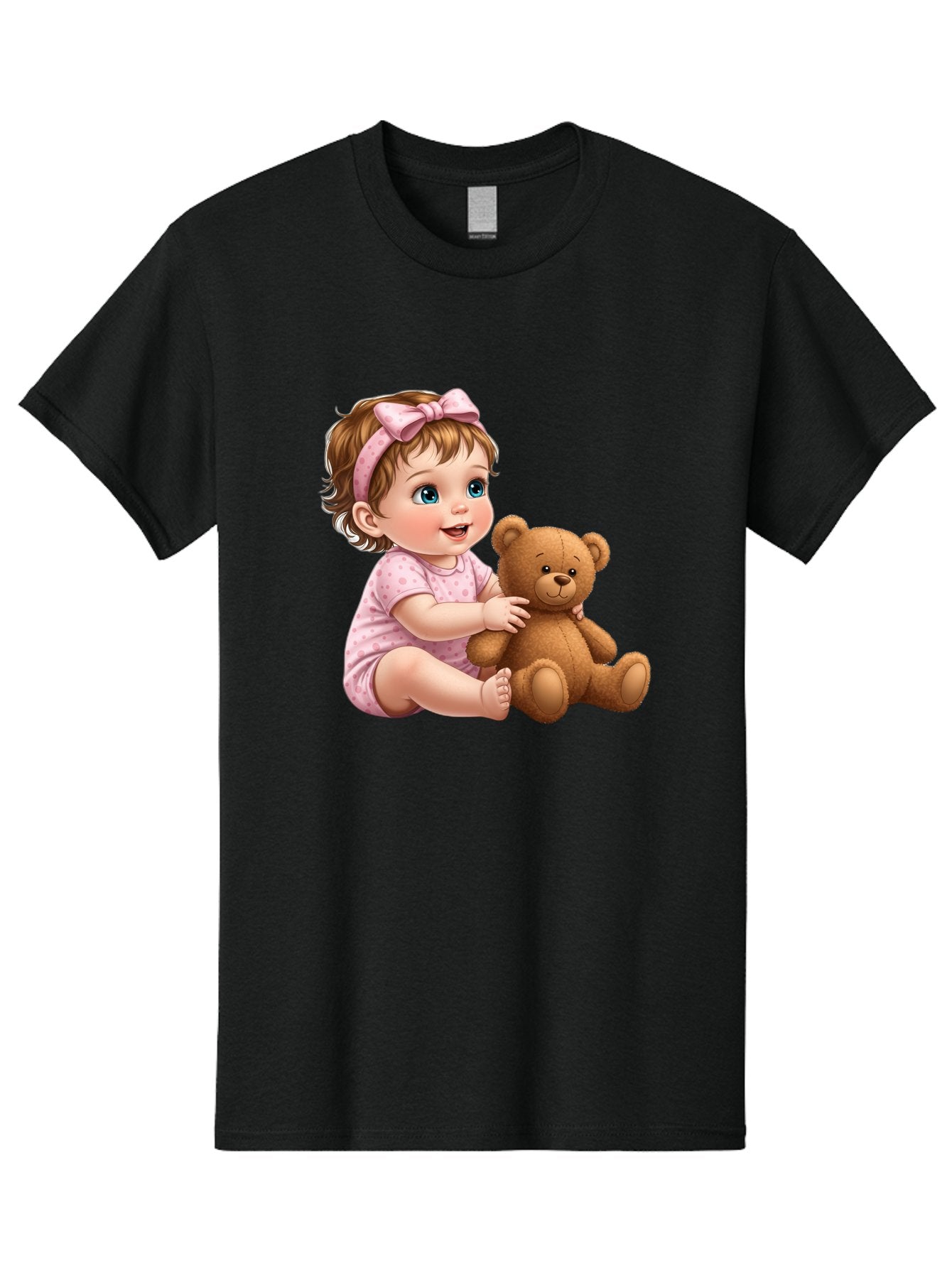 Toddler-Girl-Hugging-Teddy Men'S Graphic Tee, 100% Cotton, Comfortable Casual Summer Wear, Machine Washable, Vintage Camera, Old Camera, Antique Camera, Black Camera, Classic Photography, Photography Equipment, Nostalgic Device, Film Camera, Bal494 15