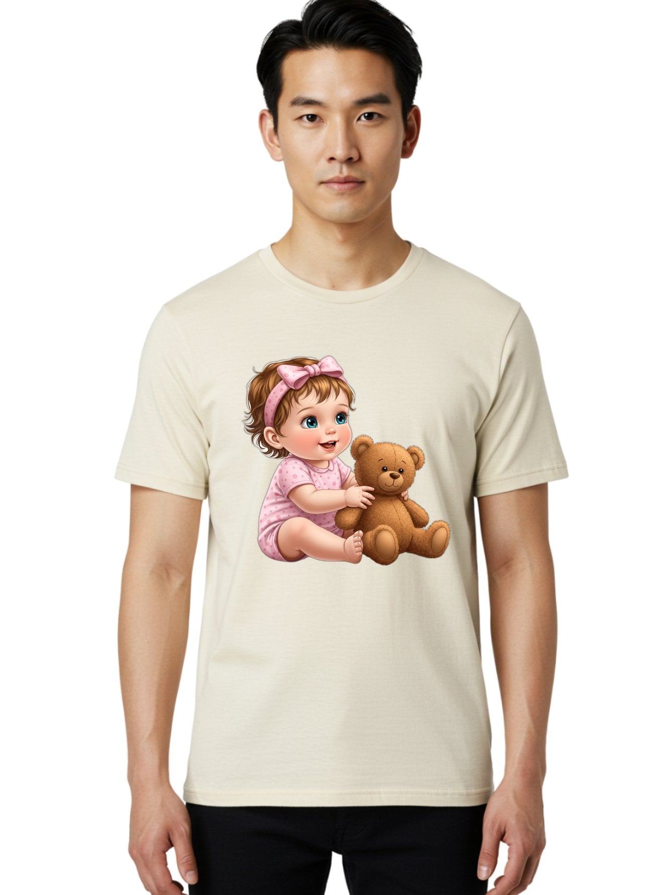 Toddler-Girl-Hugging-Teddy Men'S Graphic Tee, 100% Cotton, Comfortable Casual Summer Wear, Machine Washable, Vintage Camera, Old Camera, Antique Camera, Black Camera, Classic Photography, Photography Equipment, Nostalgic Device, Film Camera, Bal494 28