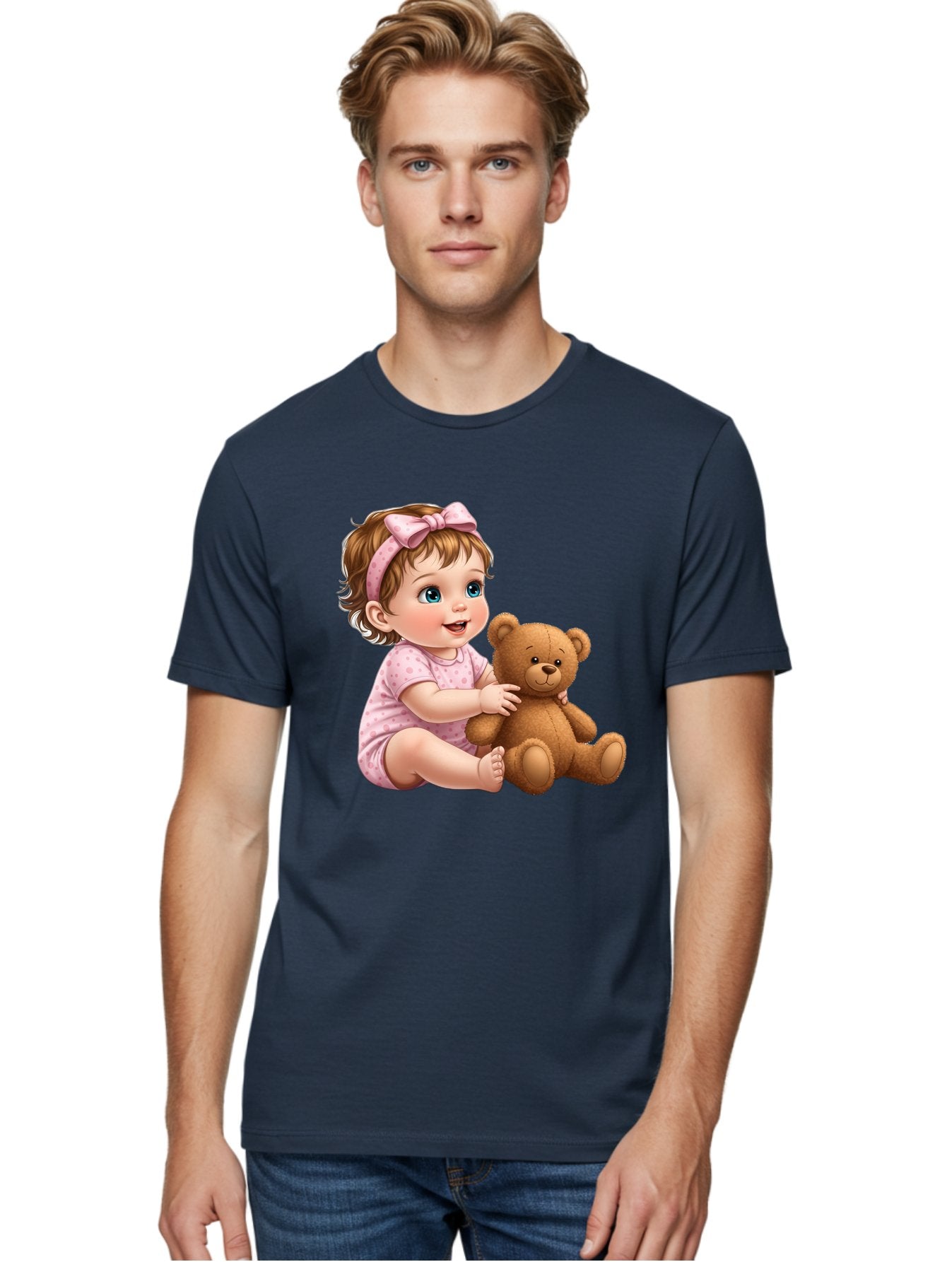 Toddler-Girl-Hugging-Teddy Men'S Graphic Tee, 100% Cotton, Comfortable Casual Summer Wear, Machine Washable, Vintage Camera, Old Camera, Antique Camera, Black Camera, Classic Photography, Photography Equipment, Nostalgic Device, Film Camera, Bal494 17
