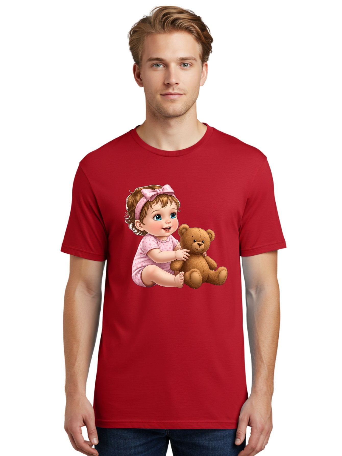 Toddler-Girl-Hugging-Teddy Men'S Graphic Tee, 100% Cotton, Comfortable Casual Summer Wear, Machine Washable, Vintage Camera, Old Camera, Antique Camera, Black Camera, Classic Photography, Photography Equipment, Nostalgic Device, Film Camera, Bal494 16