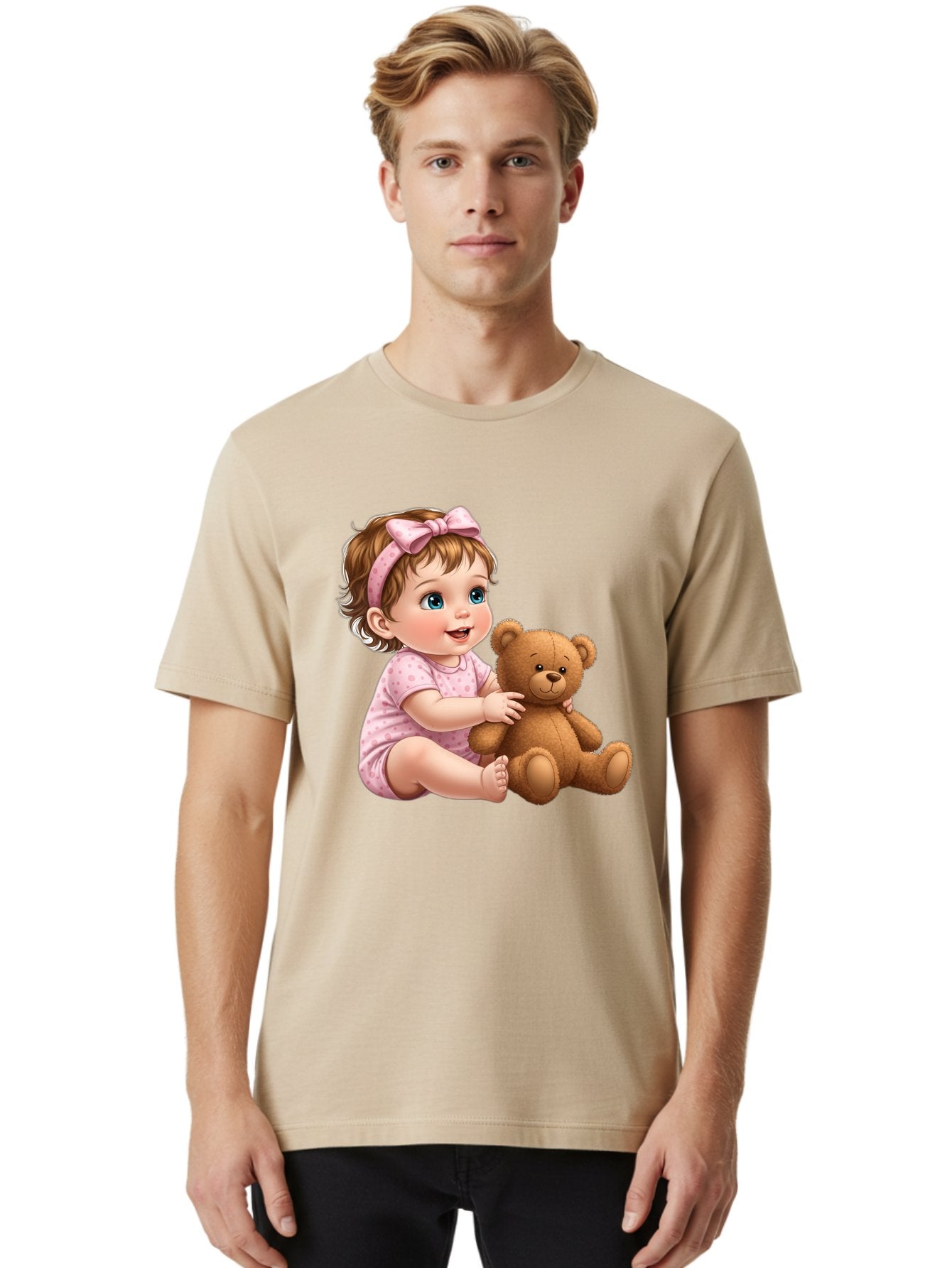 Toddler-Girl-Hugging-Teddy Men'S Graphic Tee, 100% Cotton, Comfortable Casual Summer Wear, Machine Washable, Vintage Camera, Old Camera, Antique Camera, Black Camera, Classic Photography, Photography Equipment, Nostalgic Device, Film Camera, Bal494 19