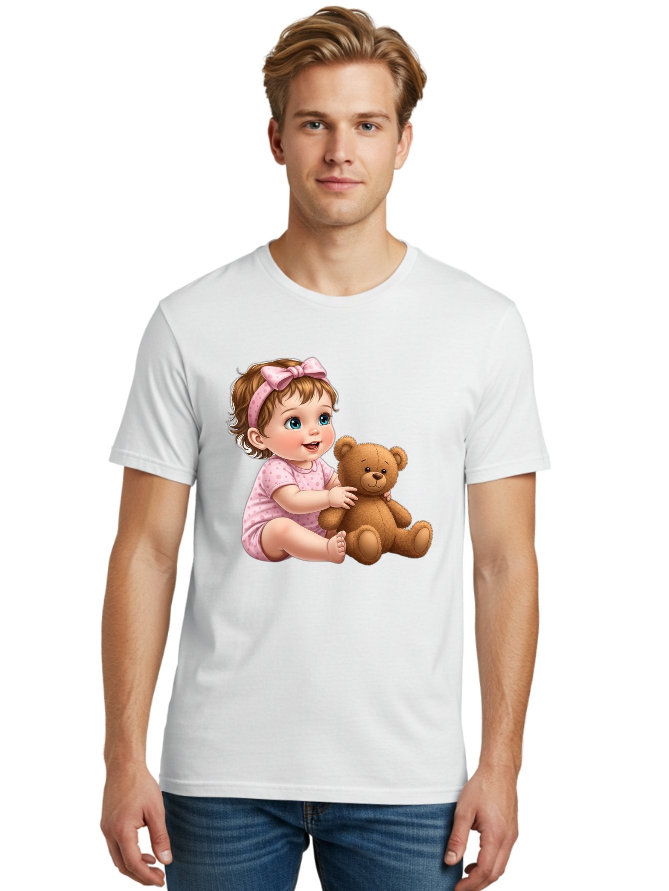 Toddler-Girl-Hugging-Teddy Men'S Graphic Tee, 100% Cotton, Comfortable Casual Summer Wear, Machine Washable, Vintage Camera, Old Camera, Antique Camera, Black Camera, Classic Photography, Photography Equipment, Nostalgic Device, Film Camera, Bal494 23