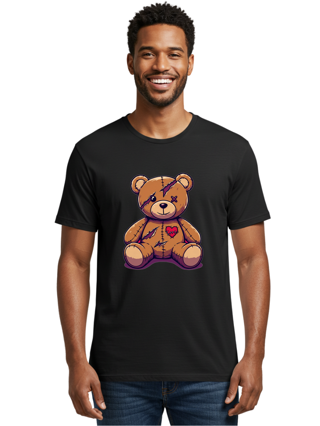 Torn-Teddy-Bear Men'S Graphic Tee, 100% Cotton, Comfortable Casual Summer Wear, Machine Washable, Vintage Camera, Old Camera, Antique Camera, Black Camera, Classic Photography, Photography Equipment, Nostalgic Device, Film Camera, Camera Art Bal497 21