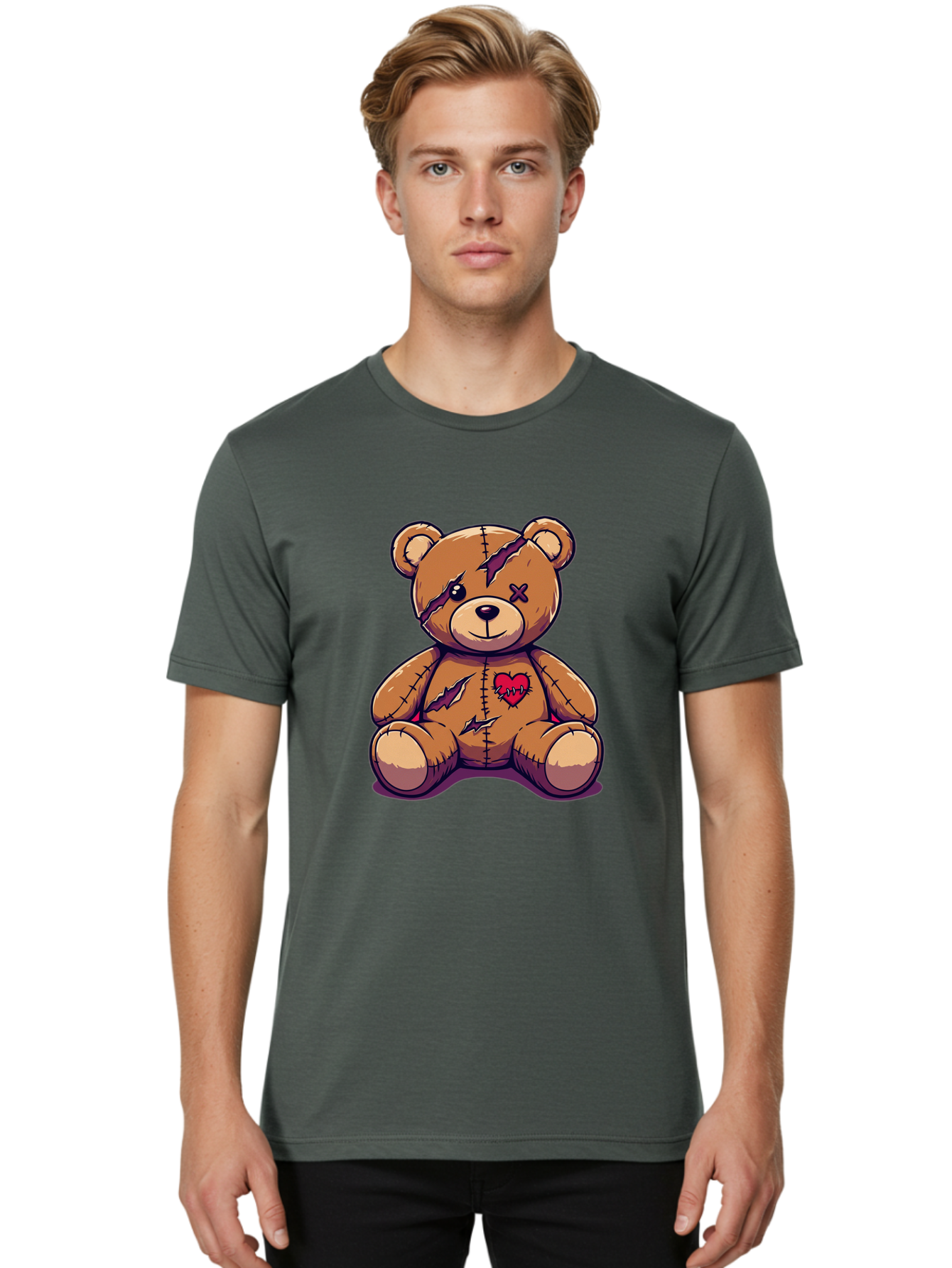 Torn-Teddy-Bear Men'S Graphic Tee, 100% Cotton, Comfortable Casual Summer Wear, Machine Washable, Vintage Camera, Old Camera, Antique Camera, Black Camera, Classic Photography, Photography Equipment, Nostalgic Device, Film Camera, Camera Art Bal497 18