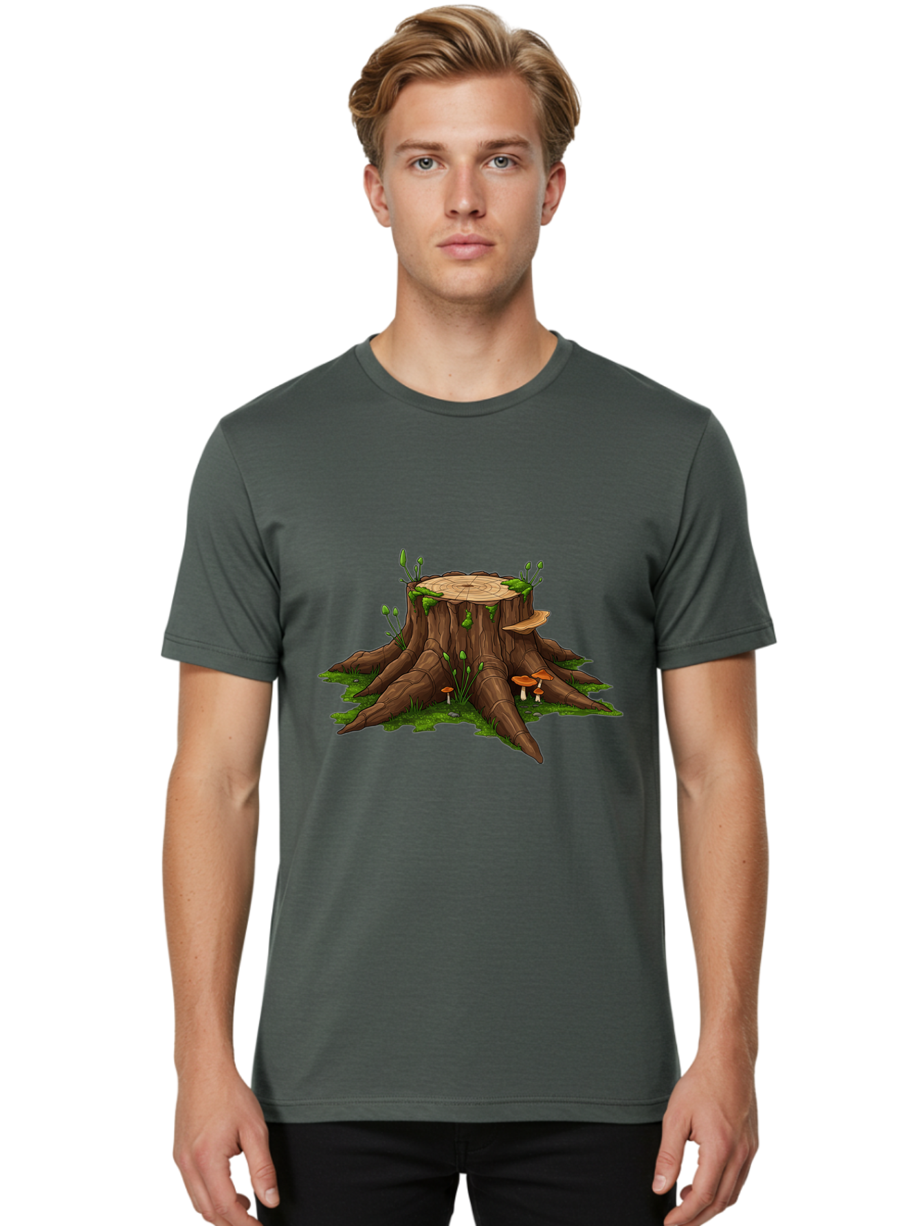 Tree-Stump-Mushrooms Men'S Graphic Tee, 100% Cotton, Comfortable Casual Summer Wear, Machine Washable, Vintage Camera, Old Camera, Antique Camera, Black Camera, Classic Photography, Photography Equipment, Nostalgic Device, Film Camera, Bal503 28