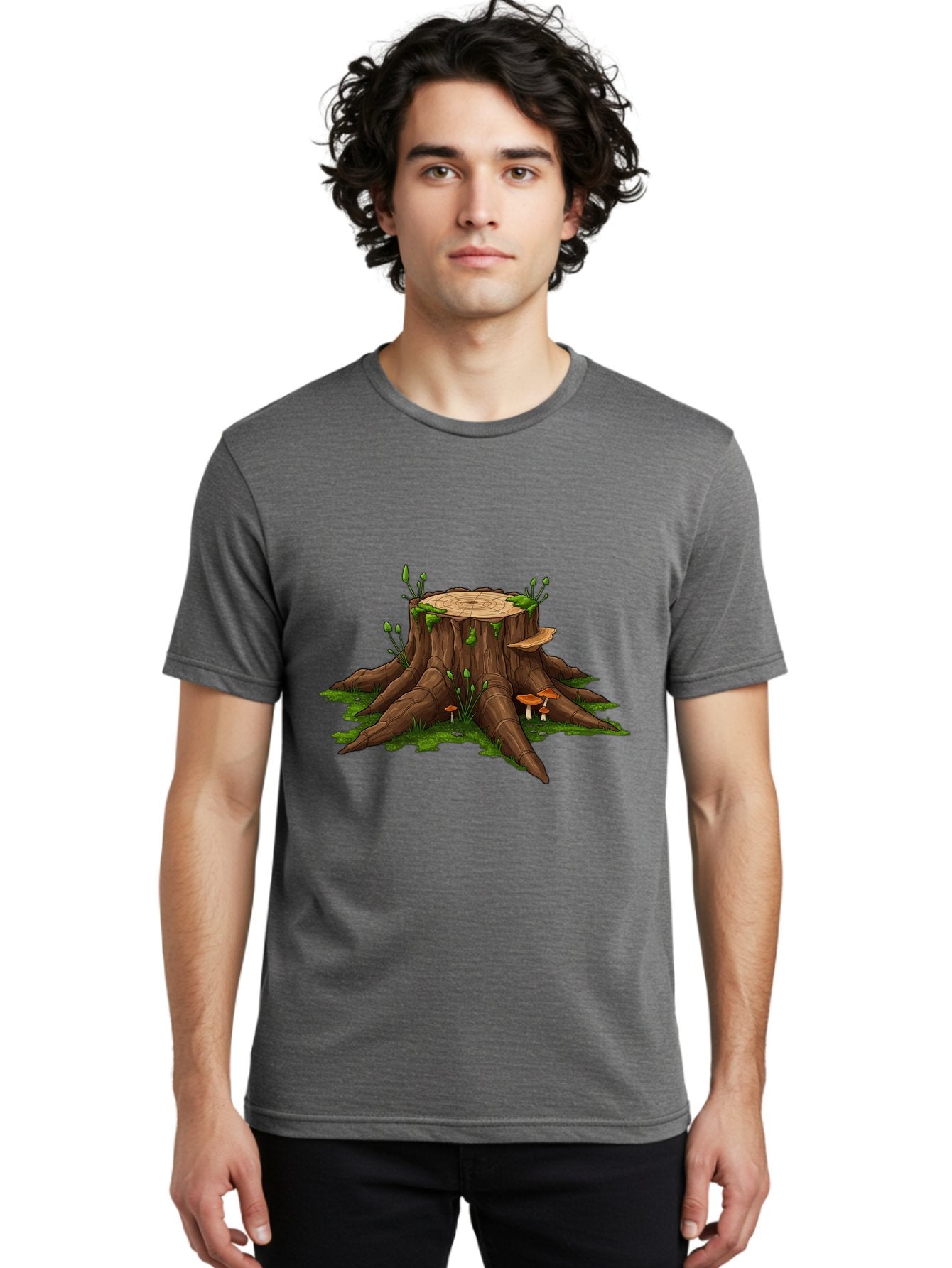 Tree-Stump-Mushrooms Men'S Graphic Tee, 100% Cotton, Comfortable Casual Summer Wear, Machine Washable, Vintage Camera, Old Camera, Antique Camera, Black Camera, Classic Photography, Photography Equipment, Nostalgic Device, Film Camera, Bal503 6