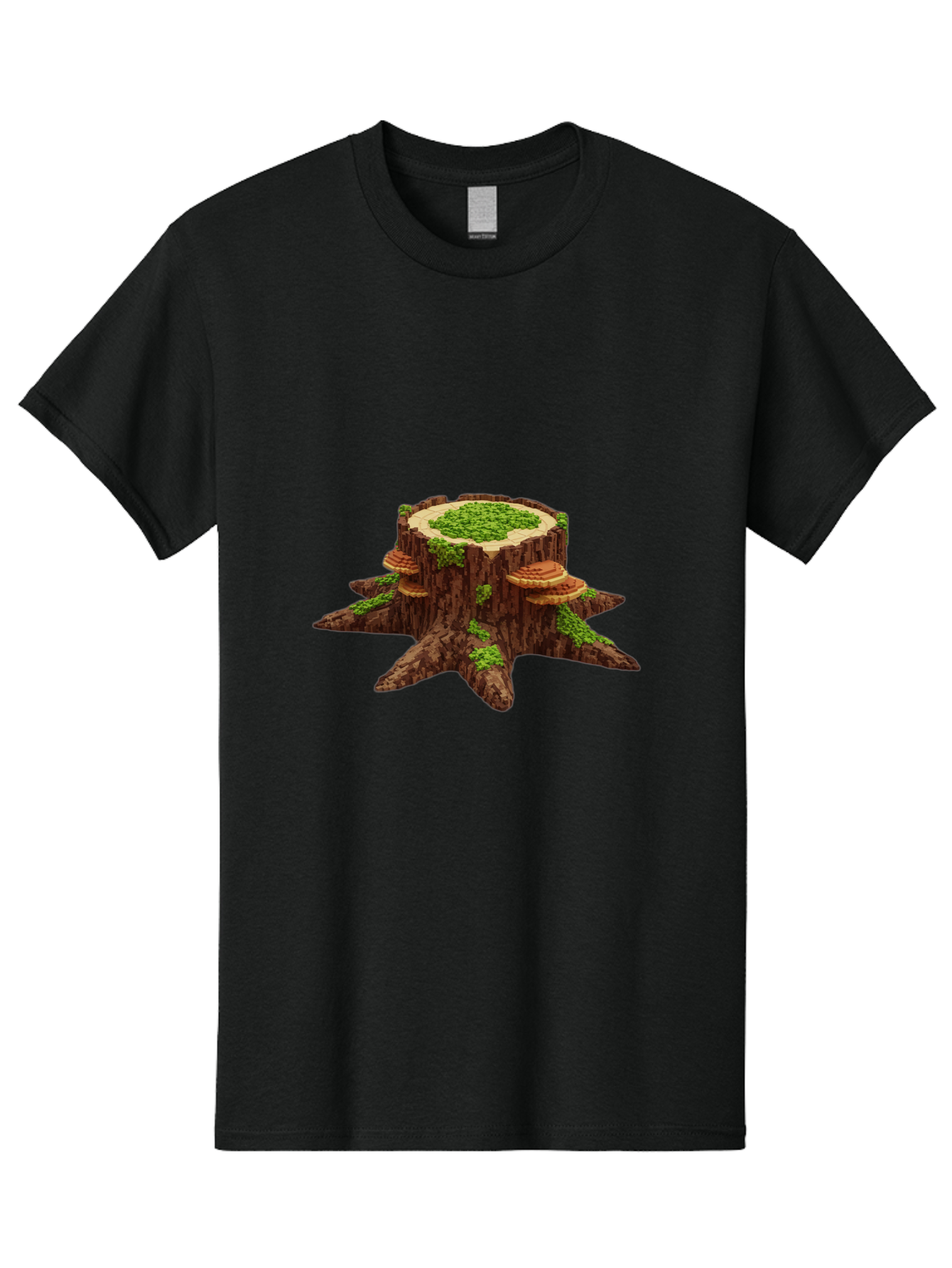 Tree-Stump-With-Mushrooms-1 Men'S Graphic Tee, 100% Cotton, Comfortable Casual Summer Wear, Machine Washable, Vintage Camera, Old Camera, Antique Camera, Black Camera, Classic Photography, Photography Equipment, Nostalgic Device, Film Camera, Bal504 3