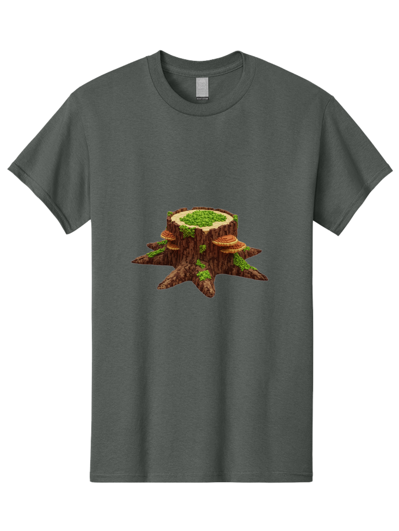 Tree-Stump-With-Mushrooms-1 Men'S Graphic Tee, 100% Cotton, Comfortable Casual Summer Wear, Machine Washable, Vintage Camera, Old Camera, Antique Camera, Black Camera, Classic Photography, Photography Equipment, Nostalgic Device, Film Camera, Bal504 4