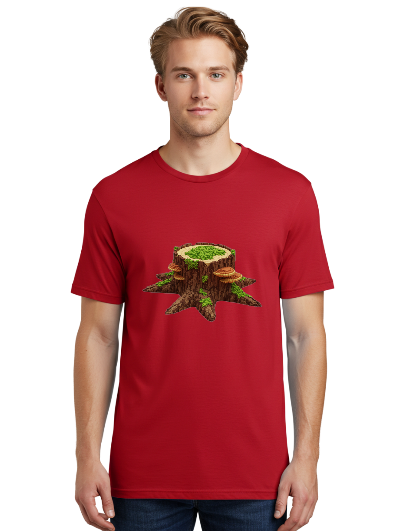 Tree-Stump-With-Mushrooms-1 Men'S Graphic Tee, 100% Cotton, Comfortable Casual Summer Wear, Machine Washable, Vintage Camera, Old Camera, Antique Camera, Black Camera, Classic Photography, Photography Equipment, Nostalgic Device, Film Camera, Bal504 28